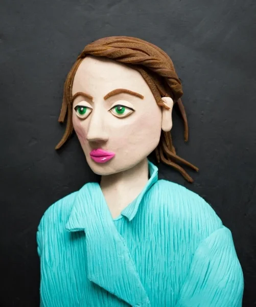 Self-portrait in Play-Doh, original photo by Kristina Svalgik