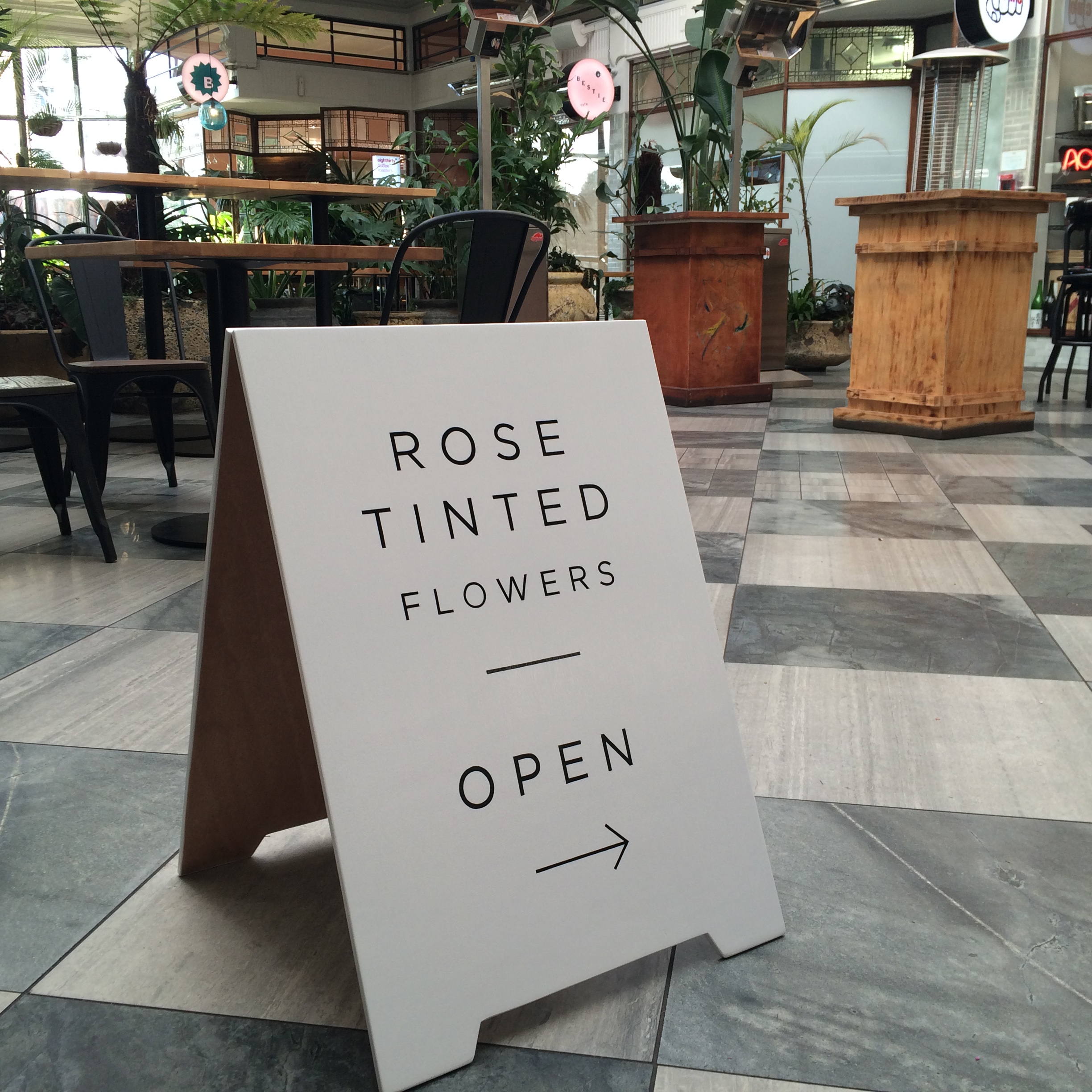 Rose Tinted Flowers Sandwich Board