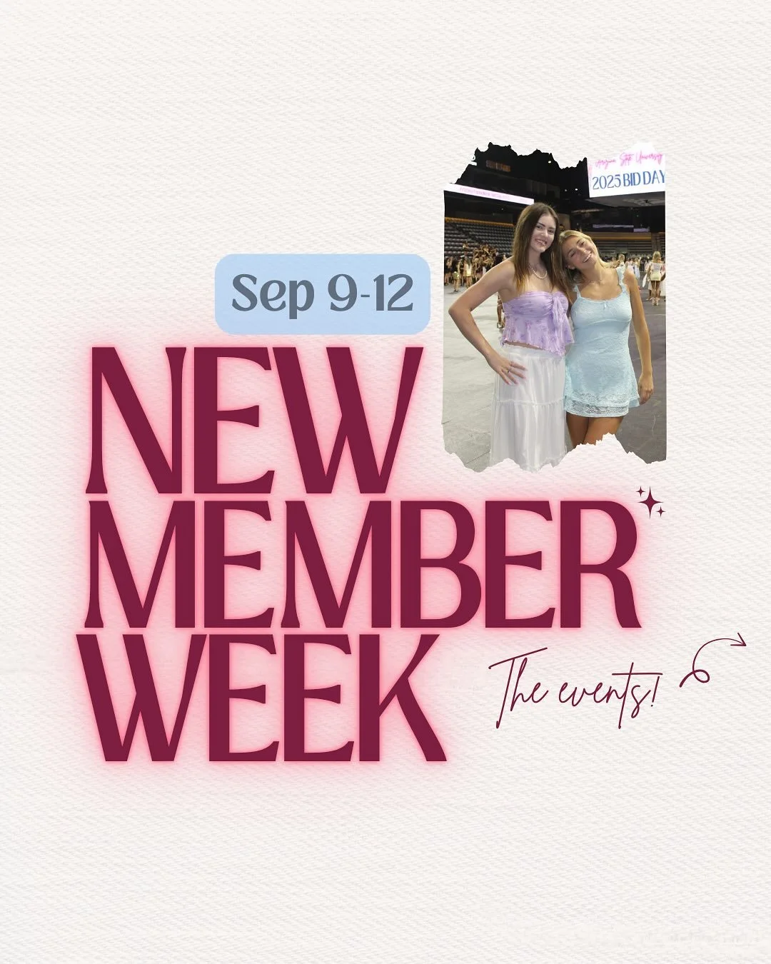 NEW MEMBER WEEK🎉

We&rsquo;re hosting a week full of events for our new members THIS WEEK!! All new members have received an email in more detail about each event, as well as RSVP links! We can&rsquo;t wait to see you there!😍

#panhellenic #arizona