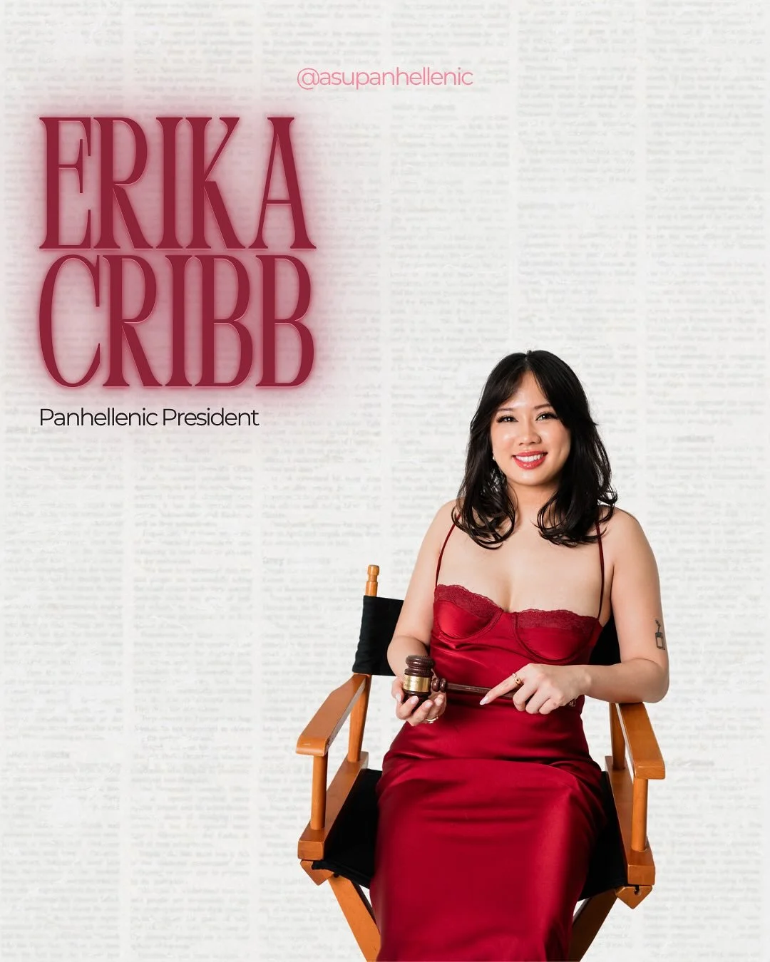 ✨PAN EXEC SPOTLIGHT✨

Meet Erika Cribb, our incredible Panhellenic President! 🌟💖

Erika leads the Panhellenic community with passion, integrity, and a vision for unity. From supporting our executive board to representing all chapters across campus,