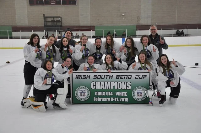 U14 champions at Girls Irish South Bend Cup, Feb 2018