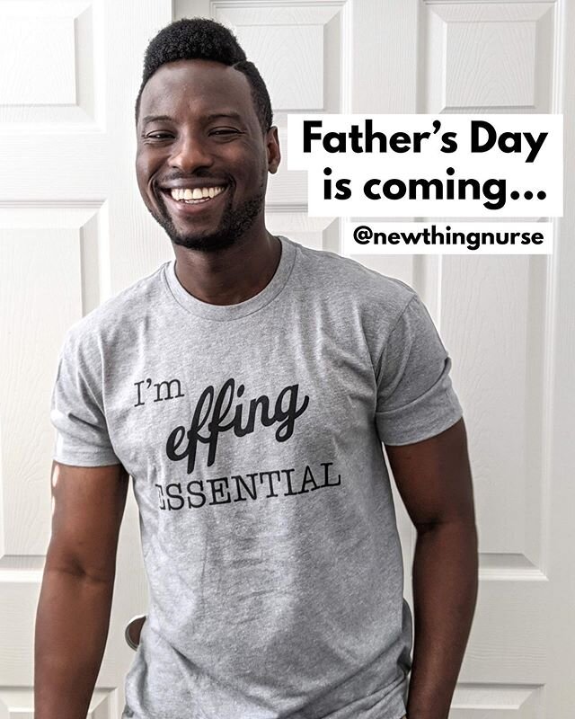 #dads是#essential，#effingessential。•••••••••••••••••••••••••••••••••••••不要努力找到这个#fathersday的完美礼物。前往@newthingnurse商店并获得超级软，超完美，所有收益都朝着#dad  - 或#stepdad或#grandad或#ulecle基本上是#dad或任何介于执行的人的良好原因for you when #dad wasn’t around. We know the deal - all parents & caregivers are #effingessental & you ALL deserve a T-shirt, especially in #2020. Really, you all should get a T-shirt & a big glass of  or a  or both. #whynot •••••••••••••••••••••••••••••••• BONUS: All proceeds from our #effingessential shirts go to support the @newthingnurse #ppe care package project - our ongoing effort to get crucial #ppe to #frontline #healthcare workers still in need.  ••••••••••••••••••••••••••••••• Shop today    //www.relocateyourcar.com/store