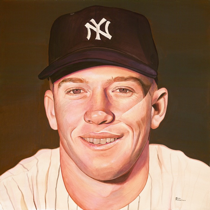 Mickey Mantle 24 x 24 watercolor