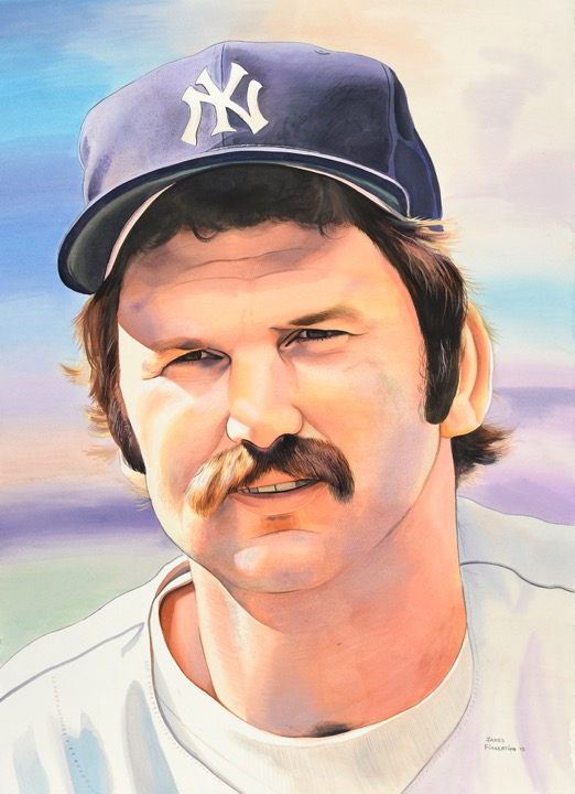 Thurman Munson 16 x 20 watercolor