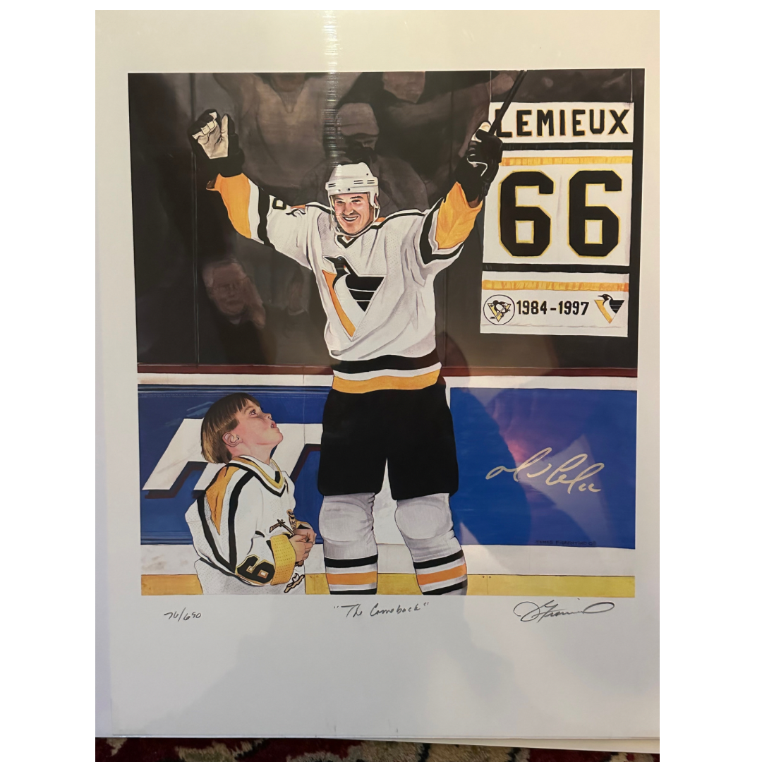 Mario Lemieux  Returns. 16 x 20 Giclee Signed by Lemieux. SOLD