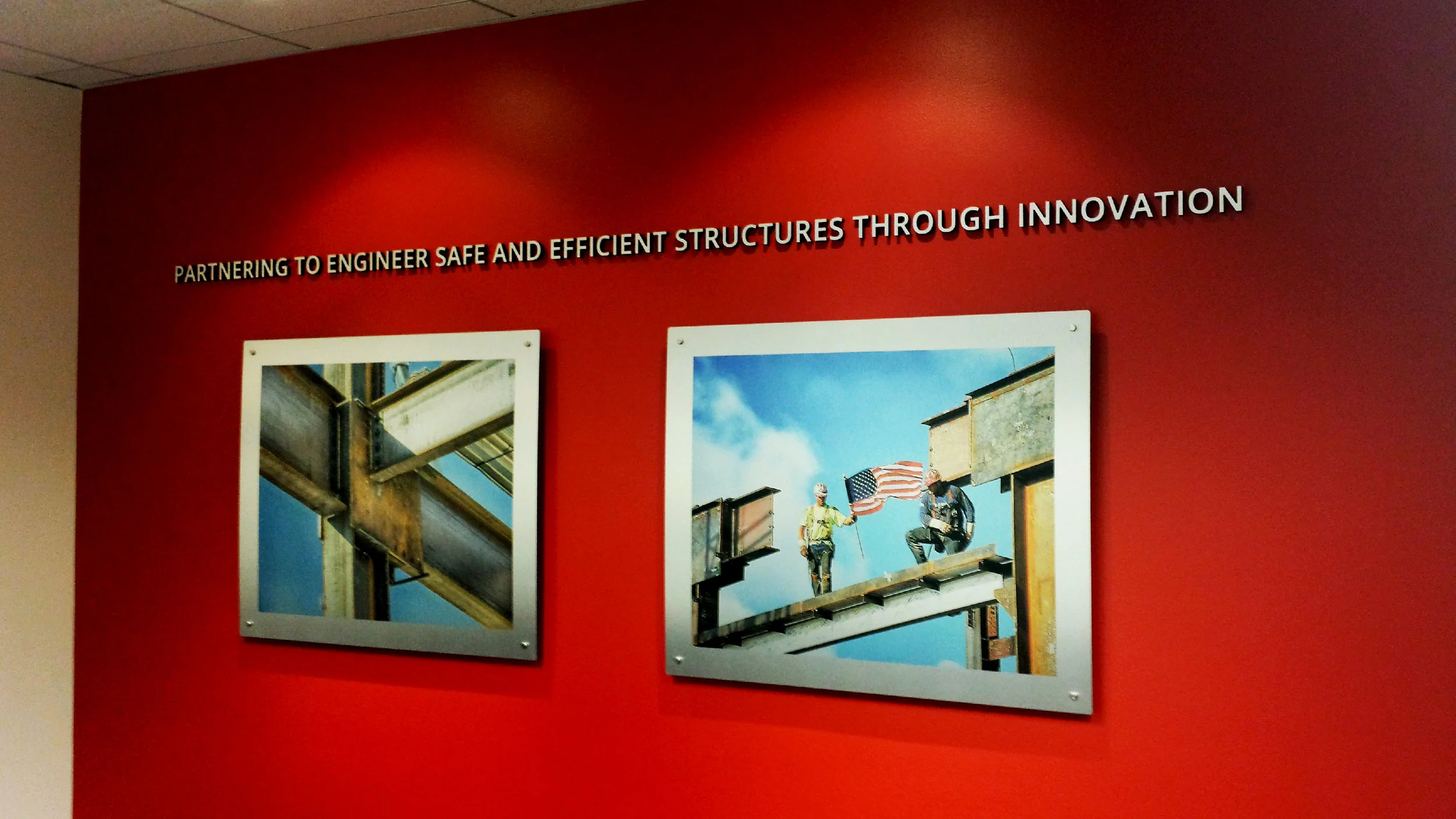 Dimensional lettering and brushed aluminum DIBOND signage