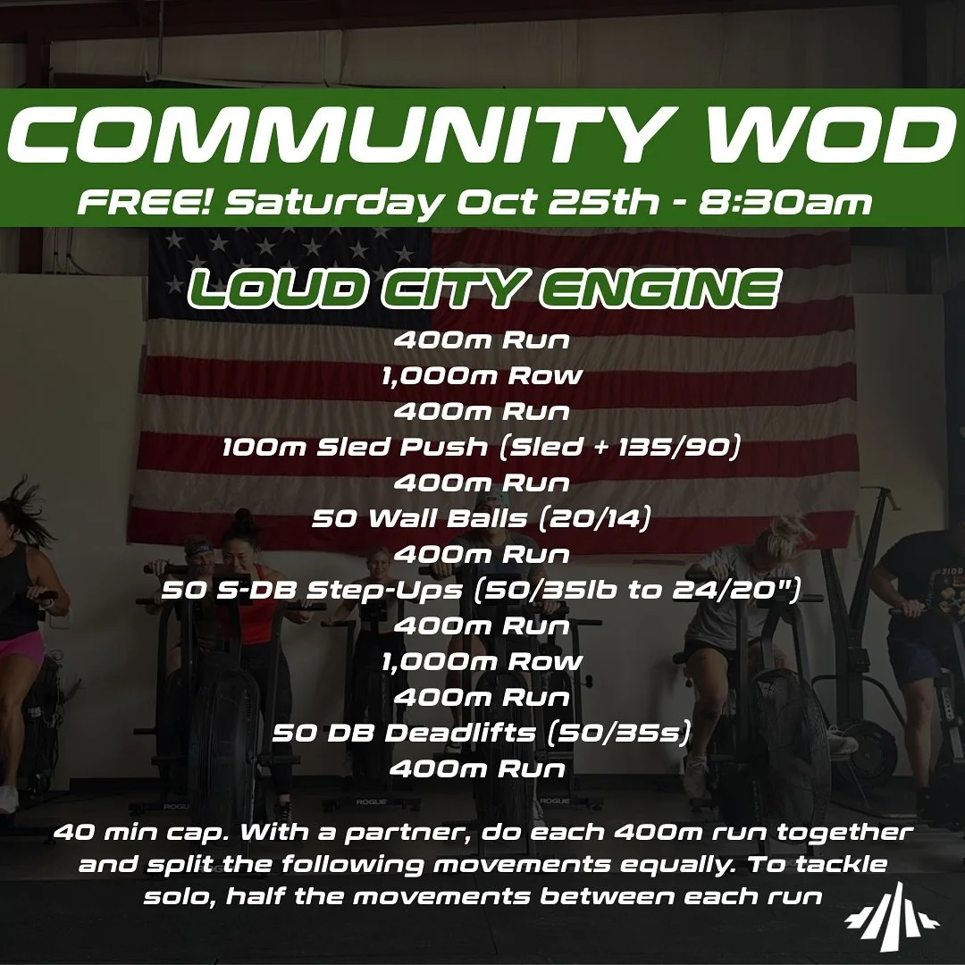 🌟FREE Community WOD🌟

Whether you&rsquo;re a seasoned athlete or brand new to fitness, this is the perfect chance to get a sweat in, have some fun, and experience the energy of our amazing community- NO EXPERIENCE NEEDED!! 

🆓 Workout 
💪🏽 All fi