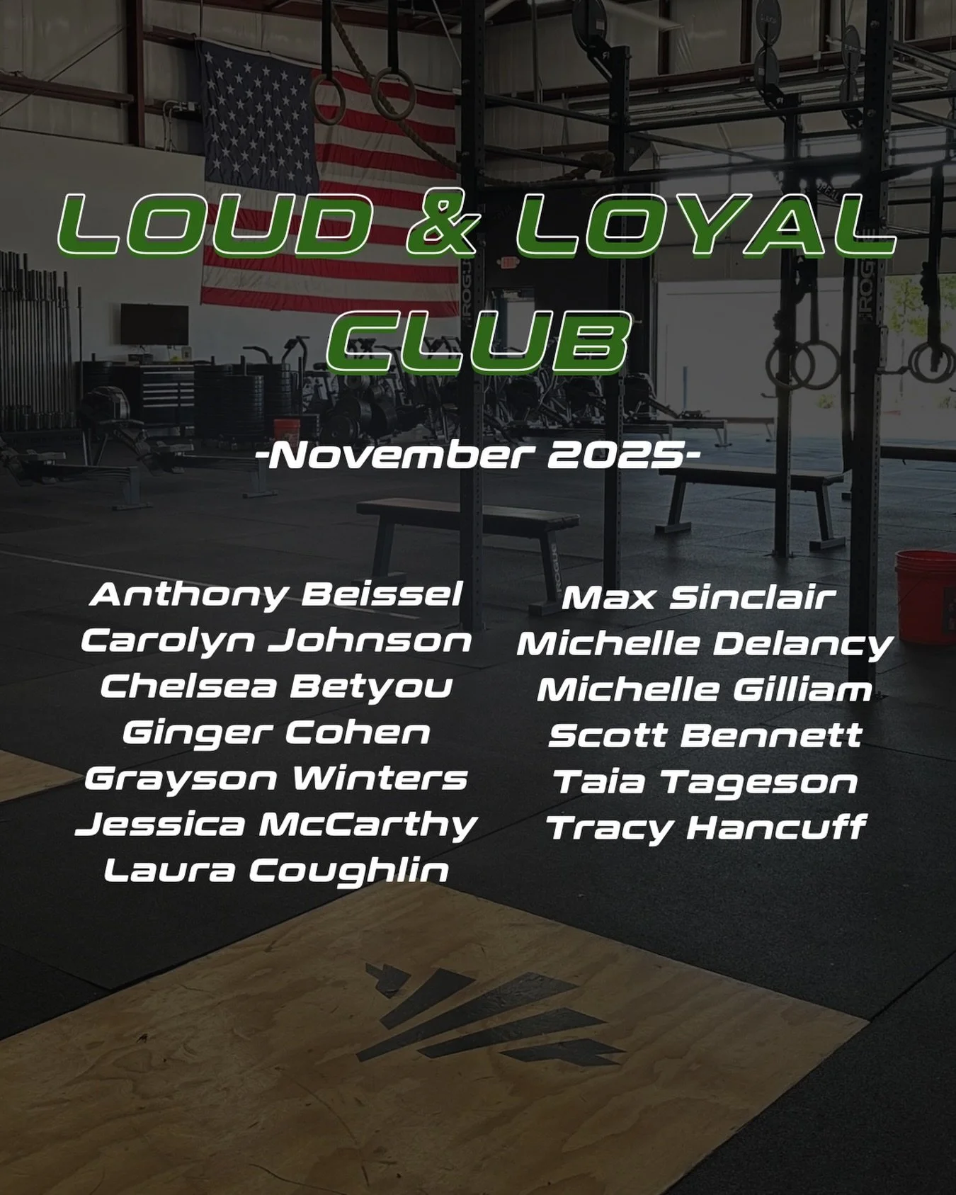 🎉 Congratulations to November&rsquo;s Loud &amp; Loyal Club Inductees! 🎉

We&rsquo;re proud to recognize the outstanding members who made it into our Loud &amp; Loyal Club by showing up consistently and crushing it throughout the month!! 👏🏽 We&rs