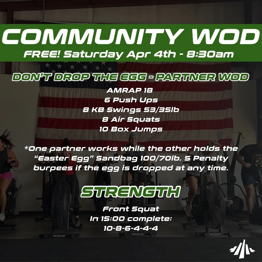 Join us tomorrow for our FREE Community WOD! 💪
Grab a partner and take on our &ldquo;Don&rsquo;t Drop the Egg&rdquo; workout!

All fitness levels welcome &mdash; bring a friend, try something new, and start your Saturday strong 💪🏽 

⏰ 8:30 AM
📍 S