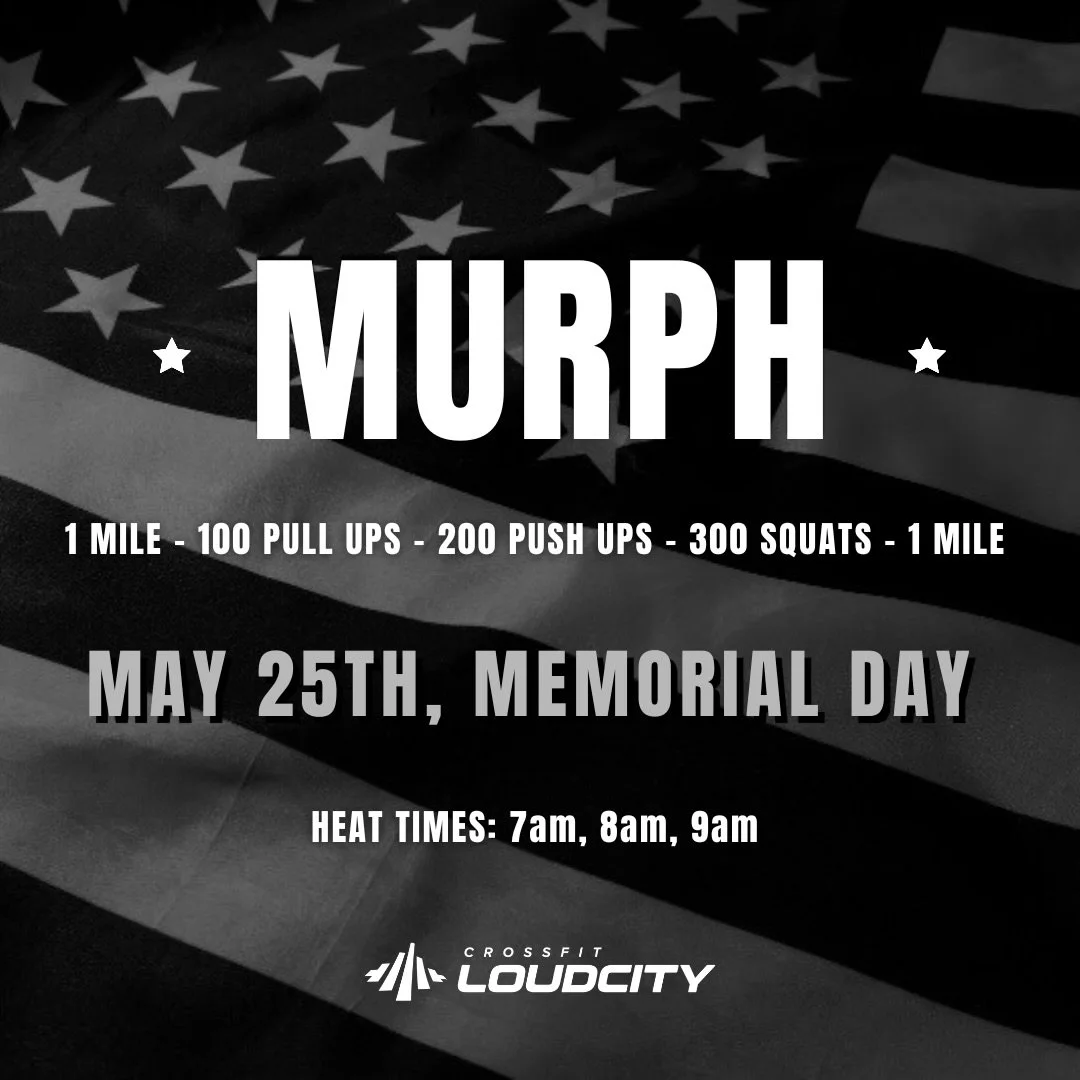 🇺🇸 Memorial Day Murph 🇺🇸

We take on &ldquo;Murph&rdquo; to honor Michael Murphy and all who gave everything for our freedom. It&rsquo;s about showing up with gratitude, pushing through discomfort, and remembering the true meaning behind every st