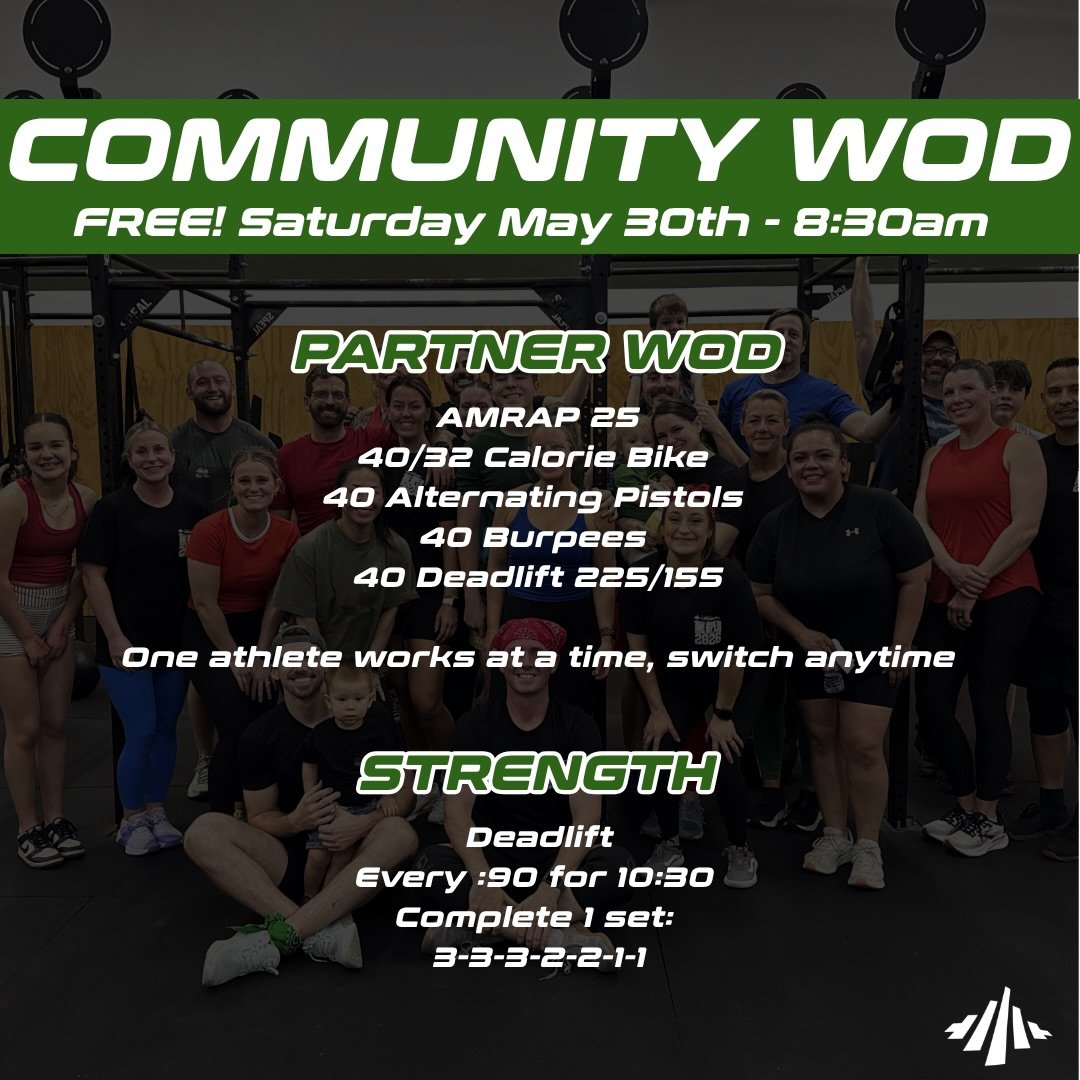 Community WODs hit different 🤝🔥

Grab a partner, bring a friend, and come throw down with us Saturday morning! Whether you&rsquo;re a seasoned athlete or just wanting to try something new, this workout is for EVERYONE.

💥 FREE to attend
🗓 Saturda