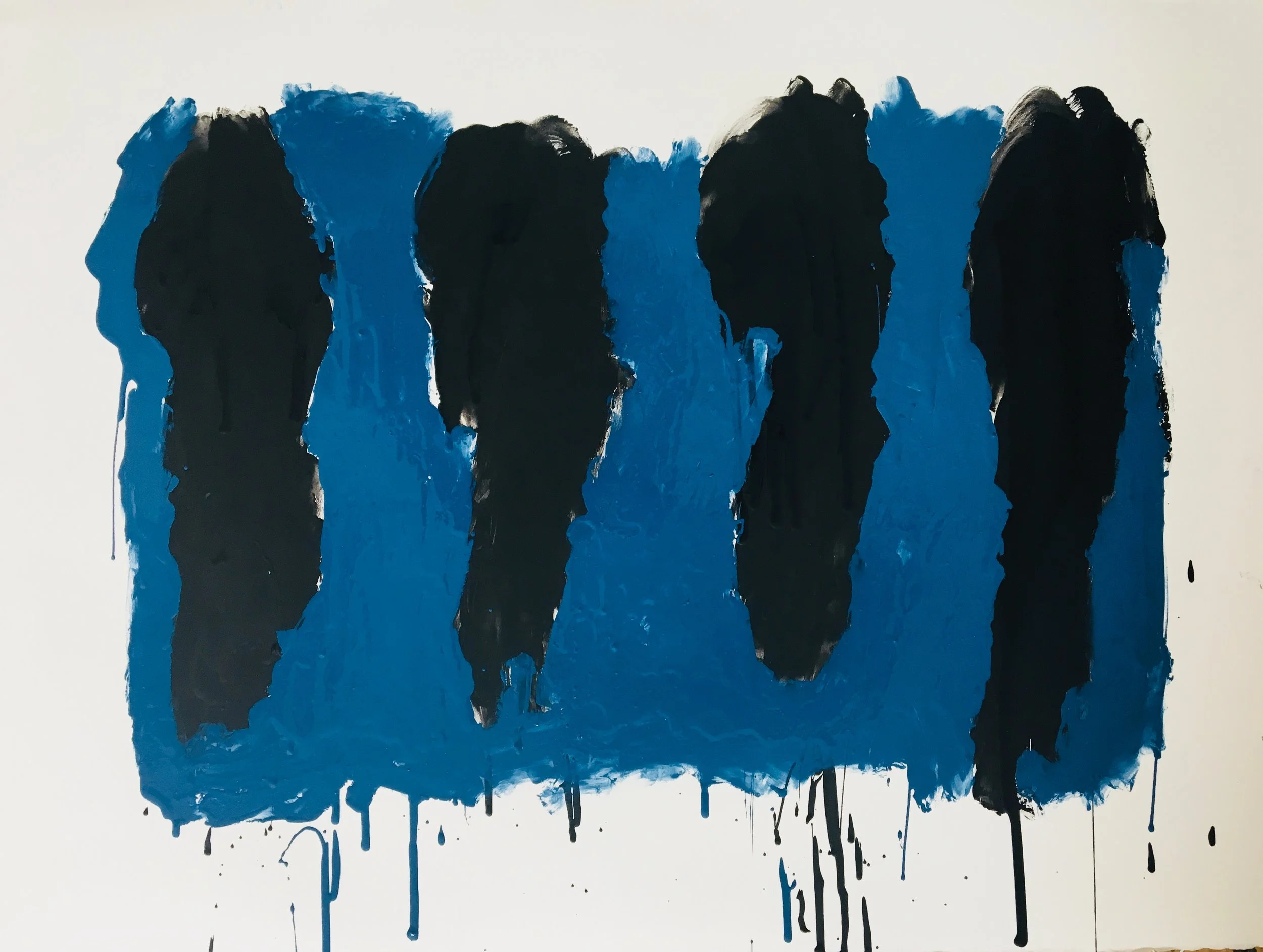 Four Black Bars on Blue