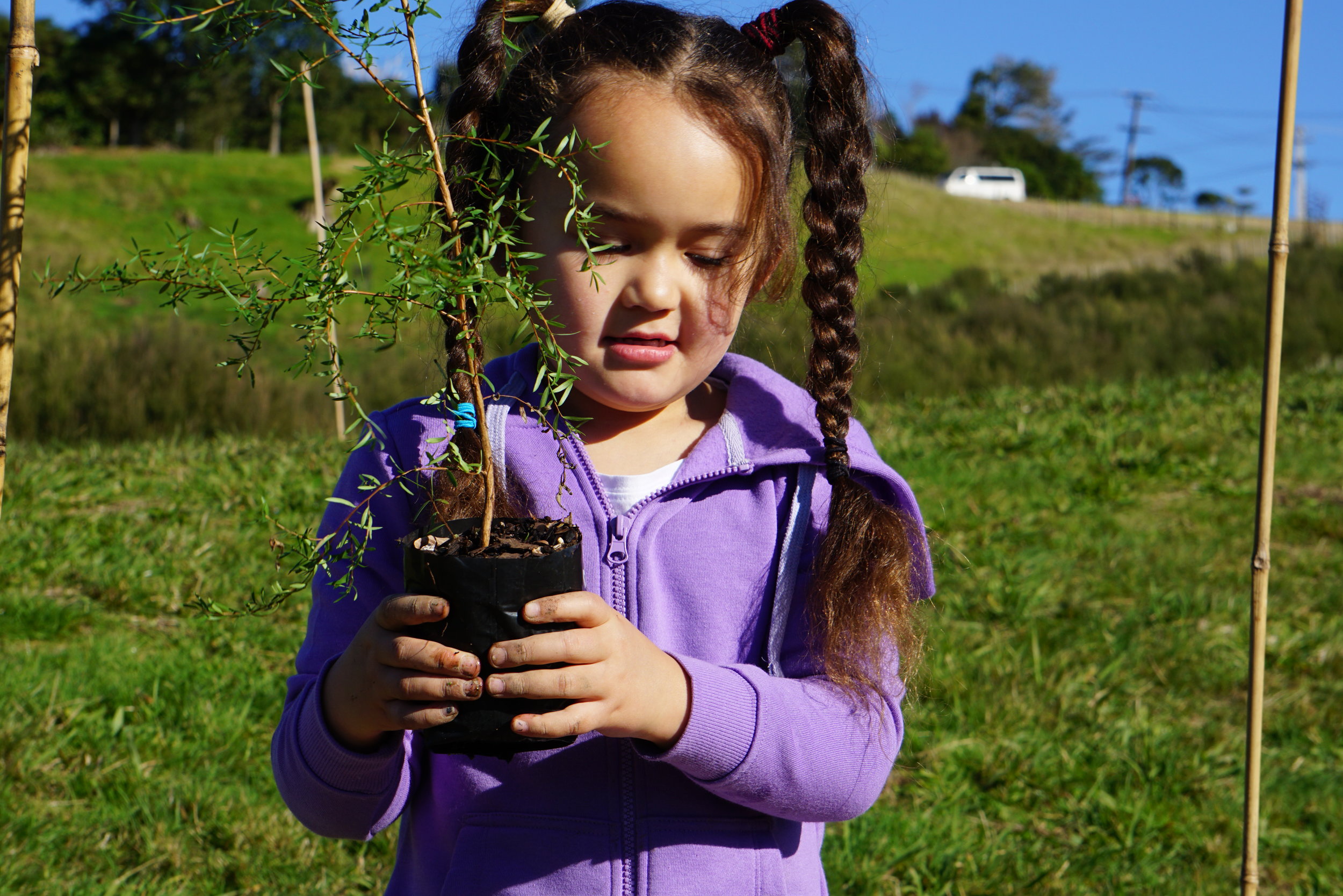 Mad Campers Child planting a tree