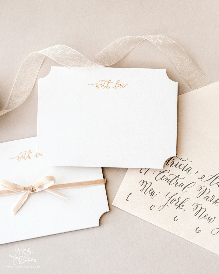 Heirloom Highlight: Gold "With Love" Note Cards