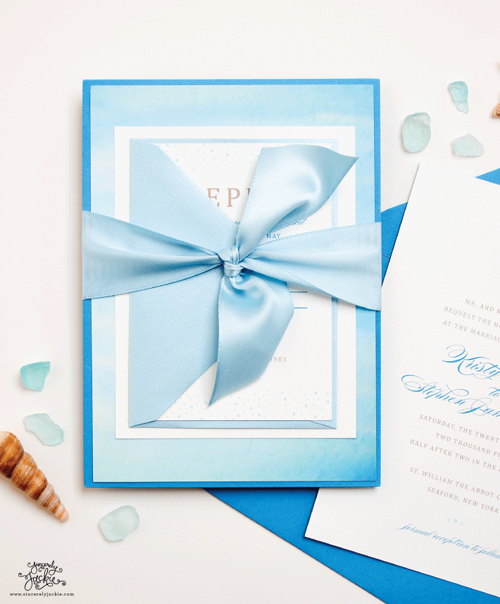 Heirloom Highlight: The Shore Suite. Watercolor Beach Inspired Wedding Invitation