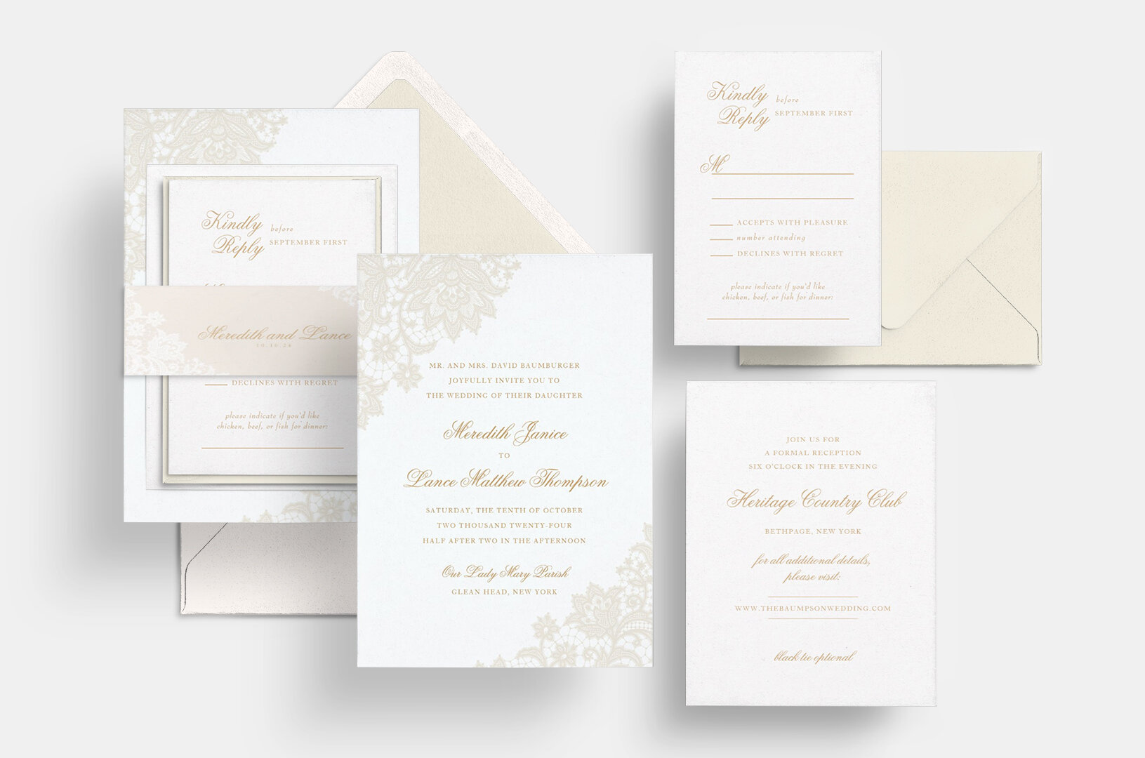 Delicate Lace Suite Sincerely Jackie Long Island Wedding Invitations 1.jpg