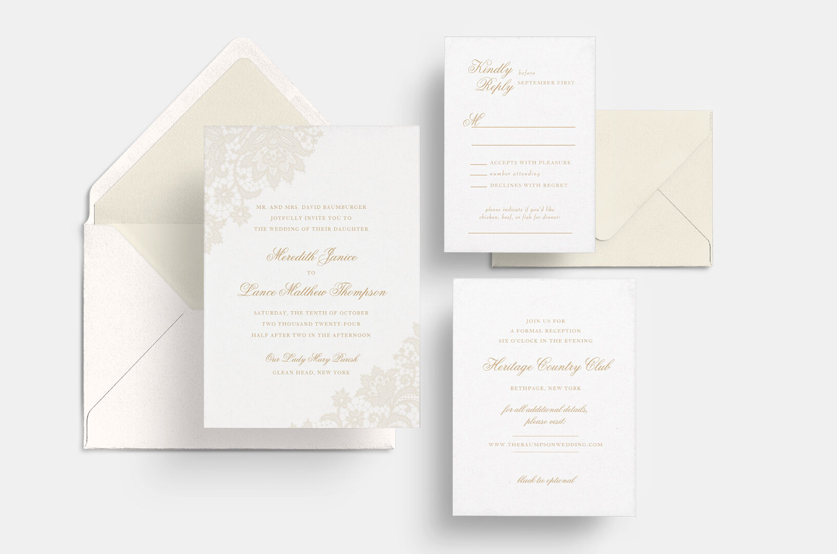 Delicate Lace Suite Sincerely Jackie Long Island Wedding Invitations 2.jpg