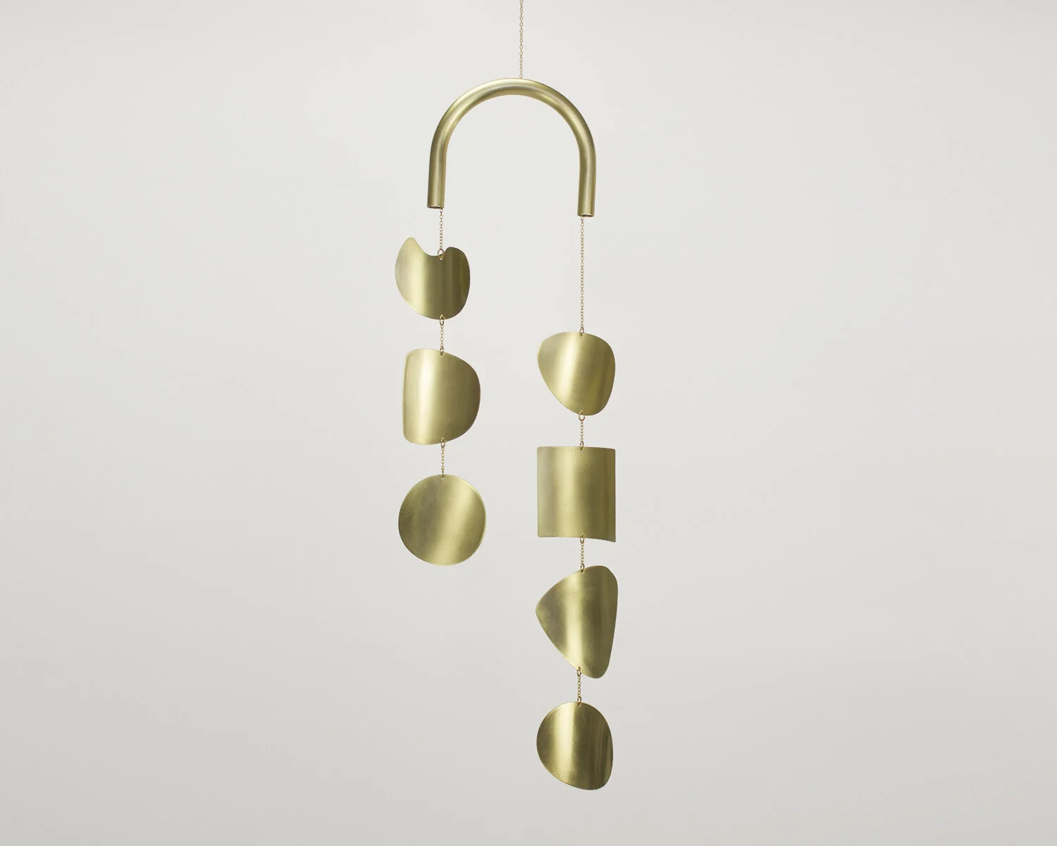 Circle and Line Three Dimensional Organic Brass Wall Art No. 12 by Corie Humble