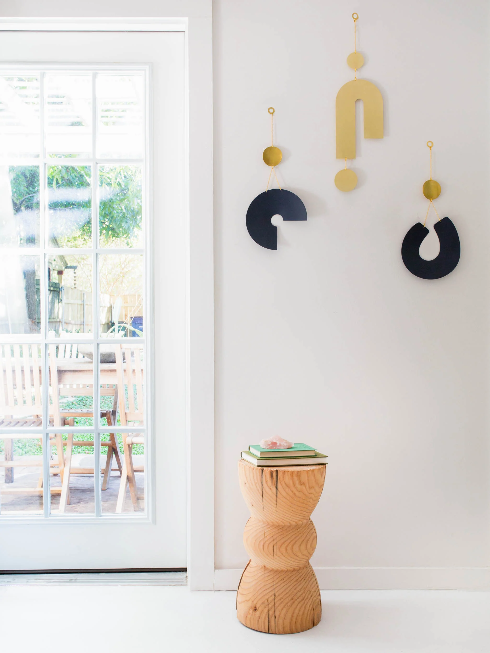 Circle and Line Kinetic Wall Art Hanging No. 16 Brass