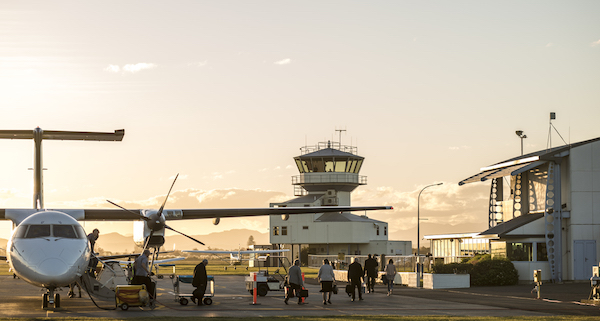 Passnegers disembarking at Gisborne Airport