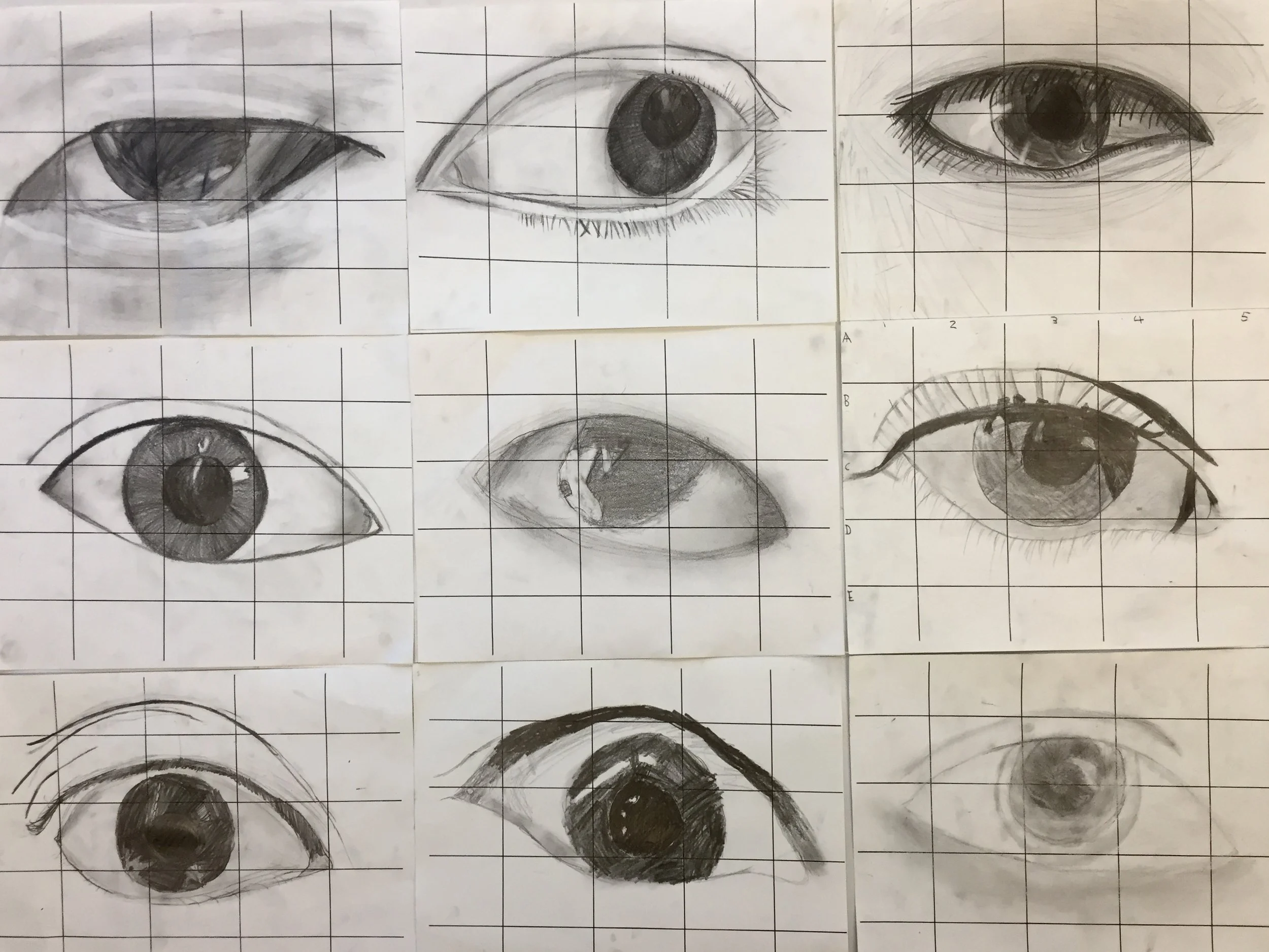Eye Drawing using Grid Method
