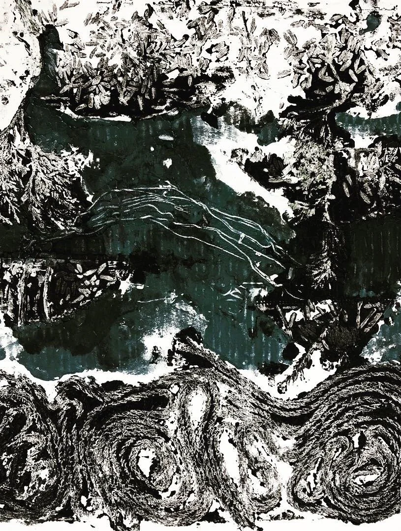 Landscape Collagraph Print 