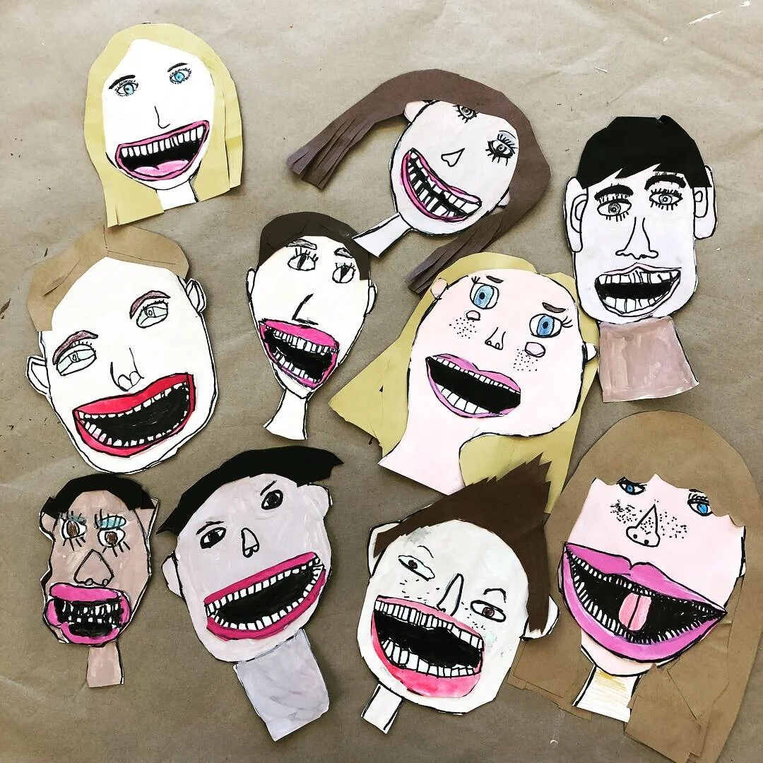 Self-portraits inspired by Chinese artist Yue Minjun