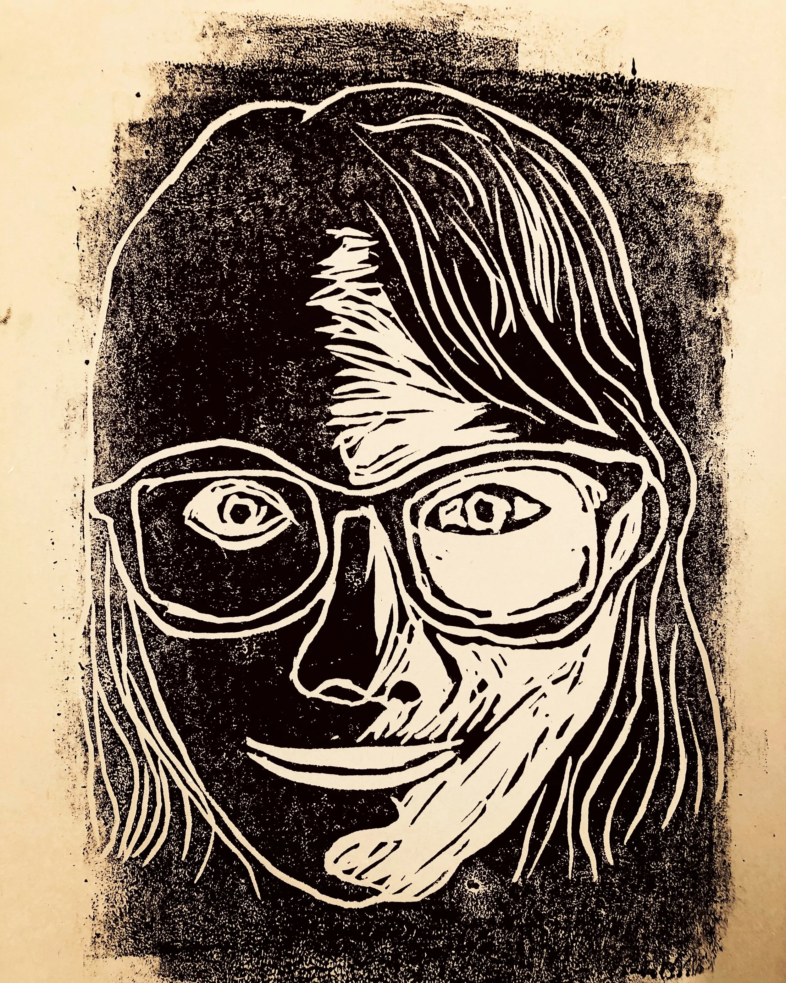 High-Contrast Self-Portrait Print