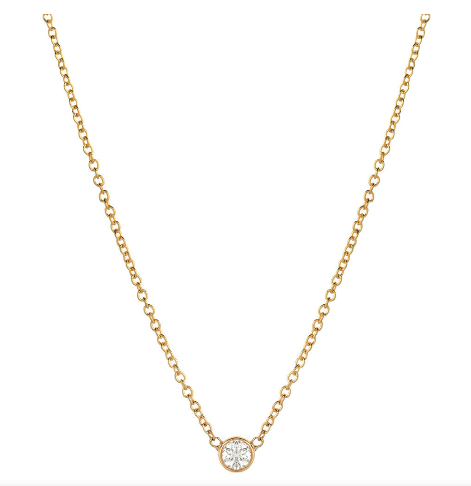 Bezel Diamond Necklace - Small
