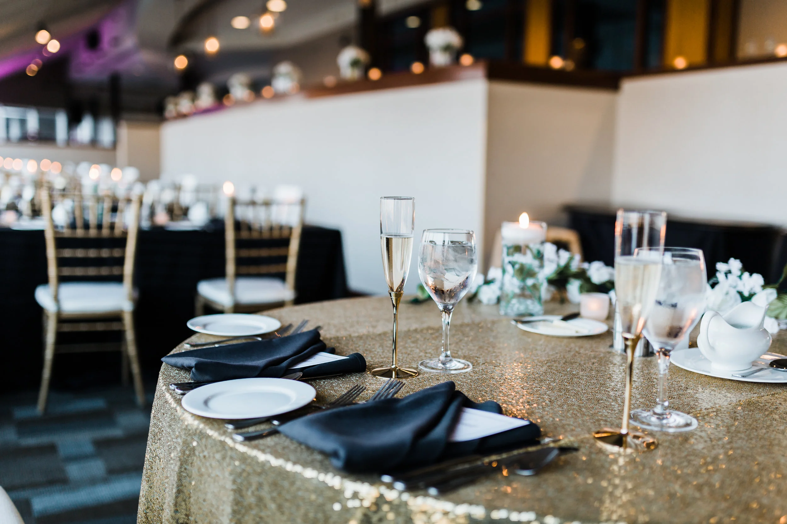 black and gold reception in baltimore maryland