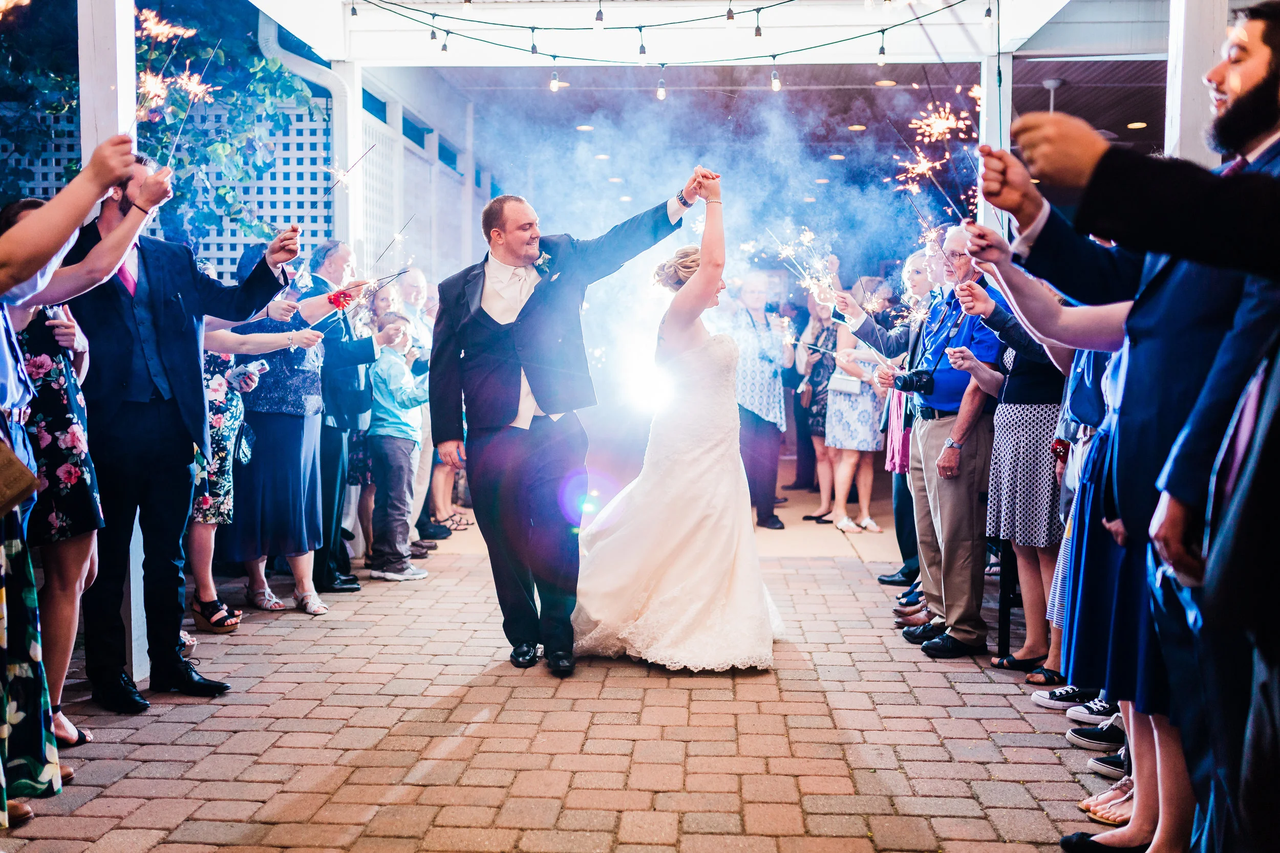sparkler exit from maryland wedding - sparkler exit ideas - sparkler exit photography - maryland wedding photographer