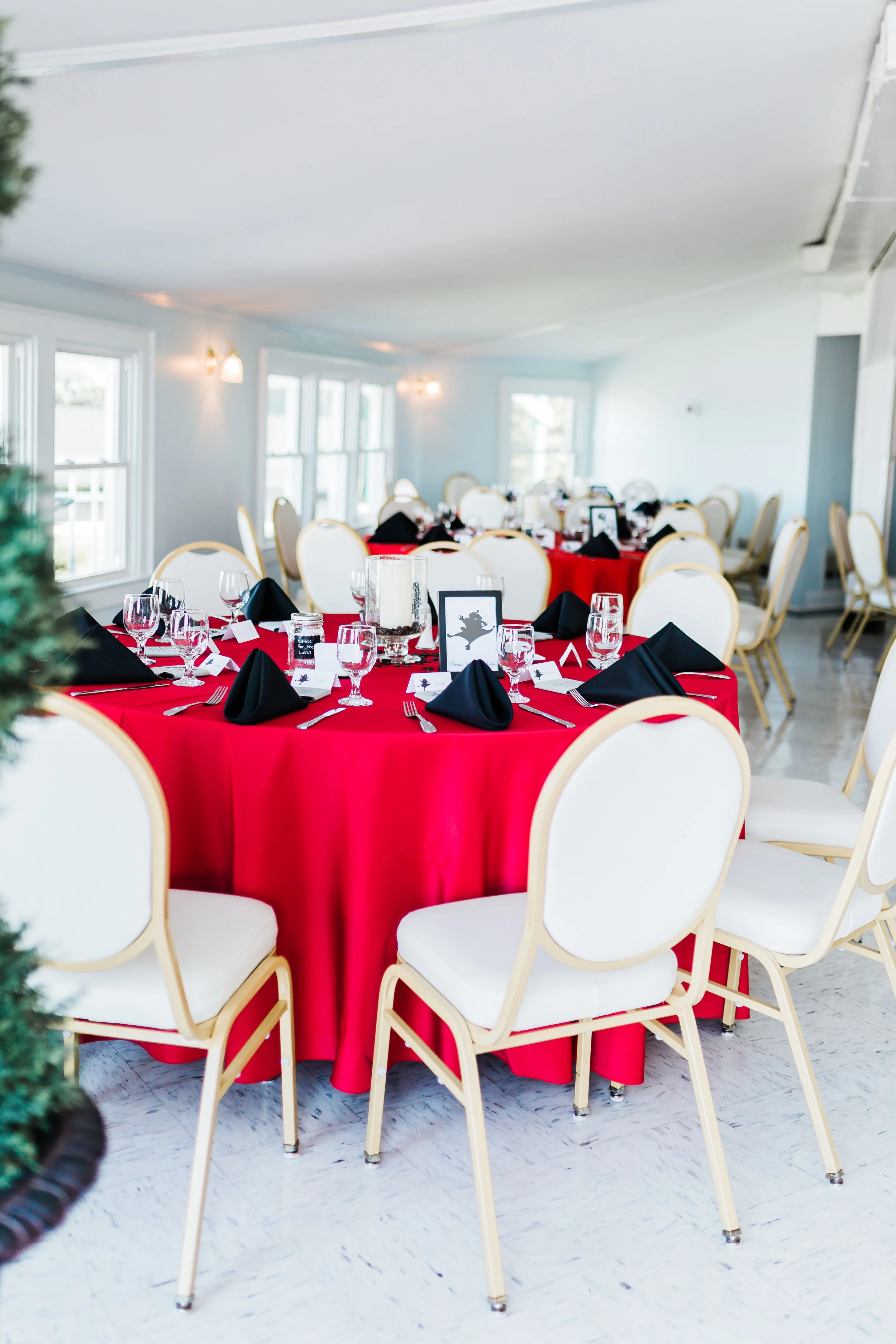 red wedding reception inspiration - disney inspo - best maryland wedding photographer and videographer - husband and wife team