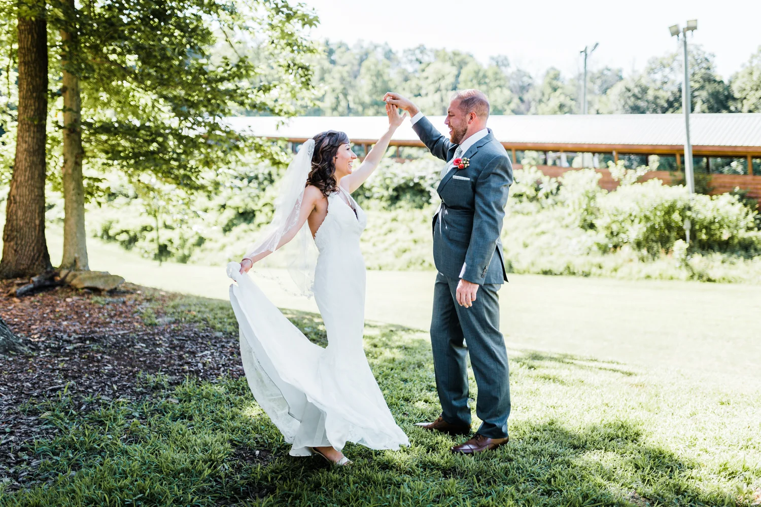 bride and groom dancing together at Liberty Mountain in Fairfield, PA - ski resort wedding - top PA wedding venues