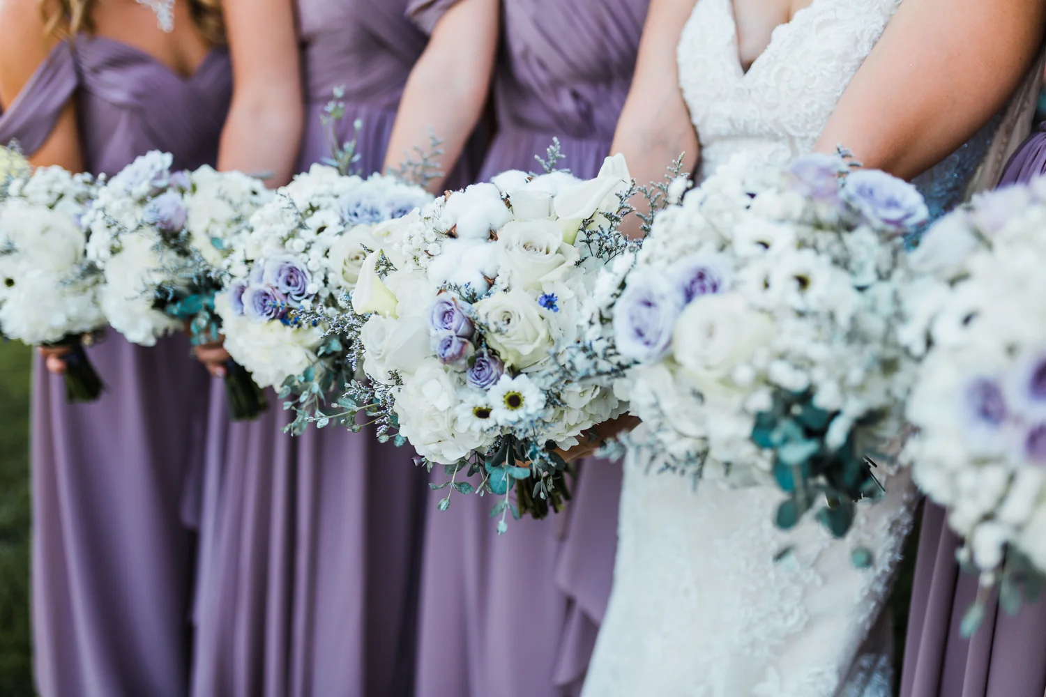 Maryland bridesmaids with bouquets - MD wedding cinematographer