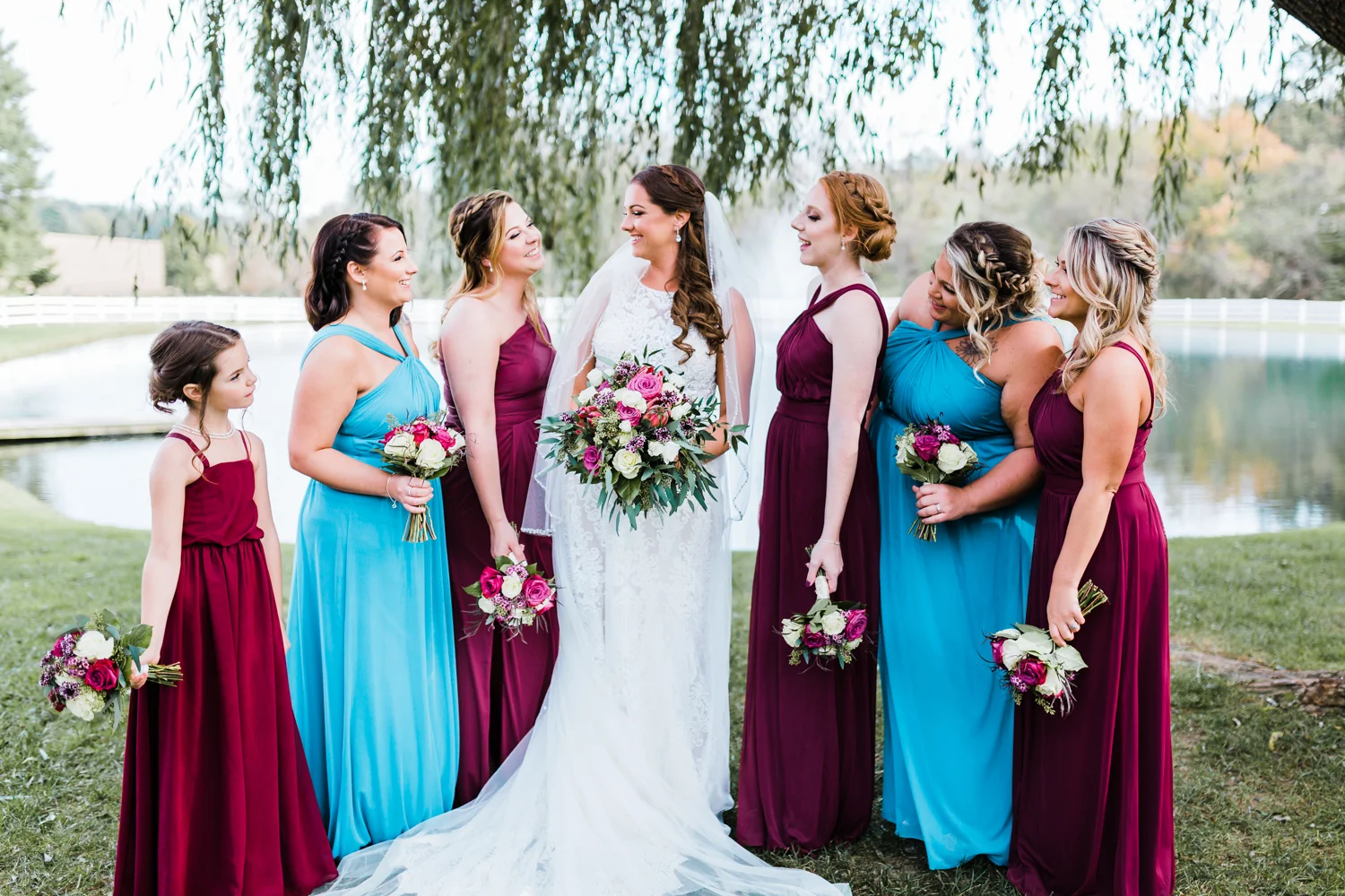 Bride laughing with her bridesmaids - Best Maryland wedding photography