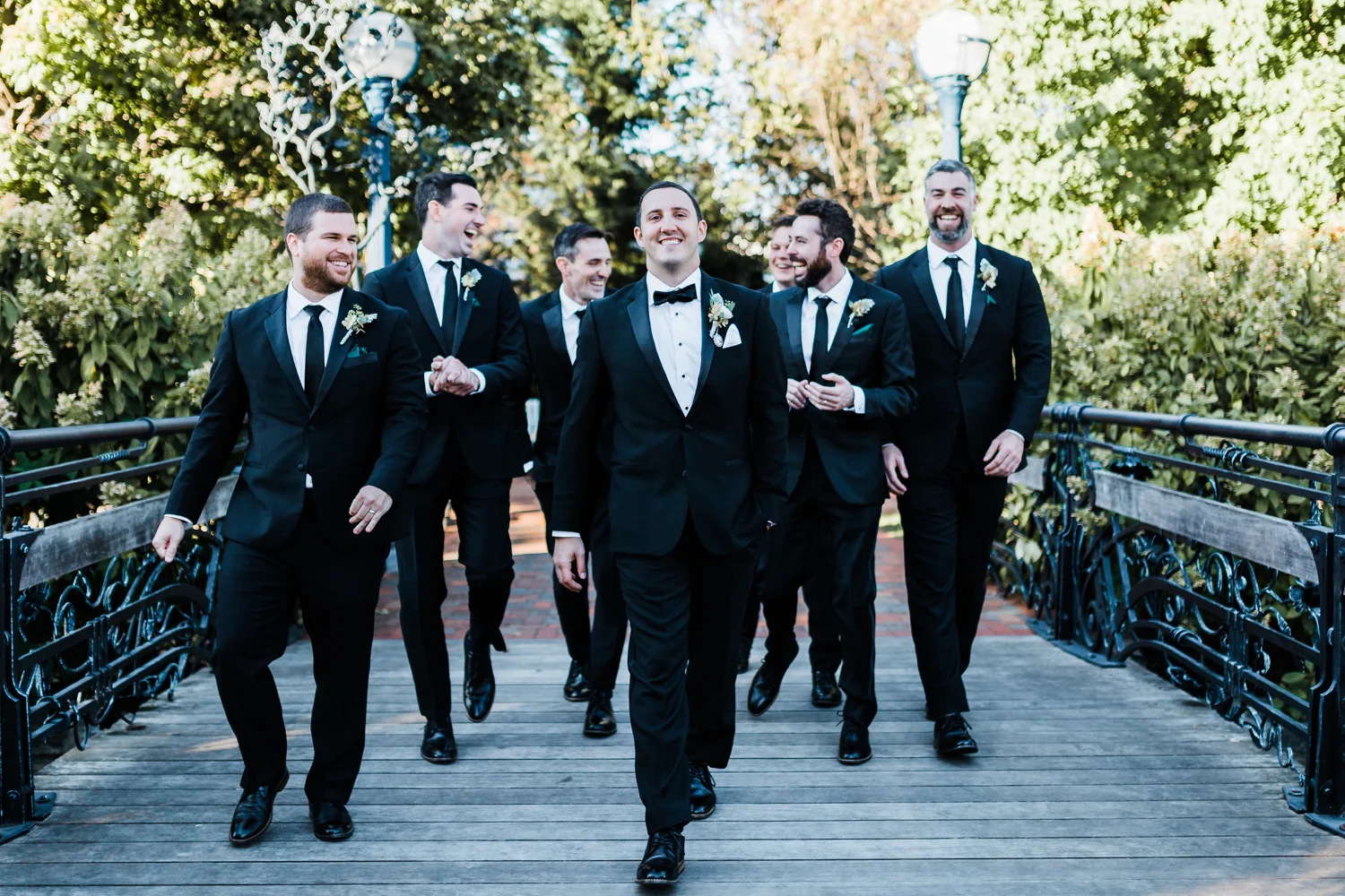 handsome groom with his groomsmen - Fall wedding inspo