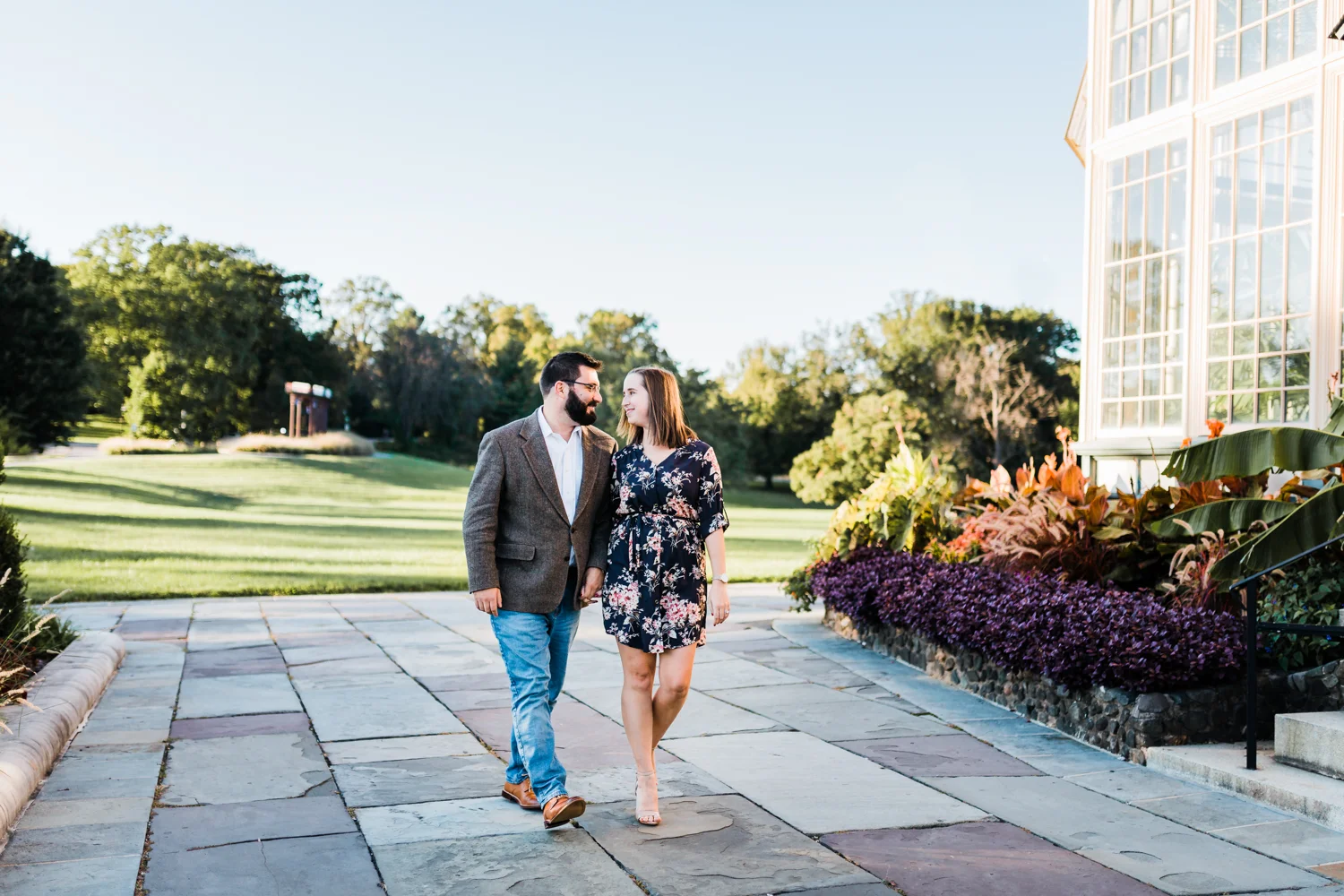 Couple walking together at Rawlings Conservatory Maryland - MD photographer