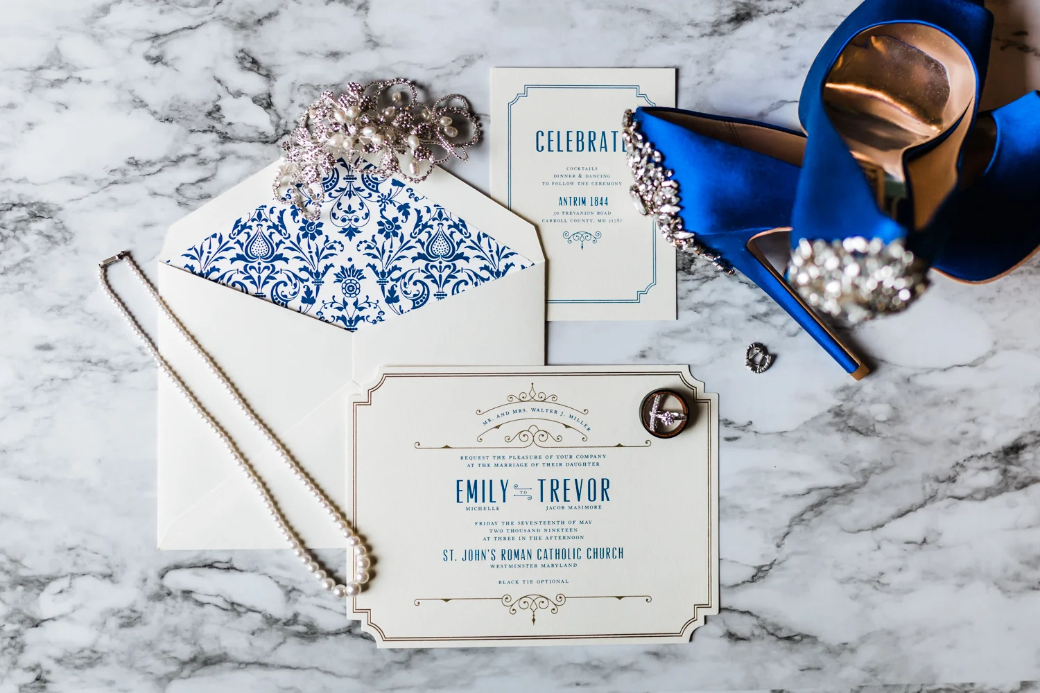 blue wedding shoes - wedding details - best photographer in MD