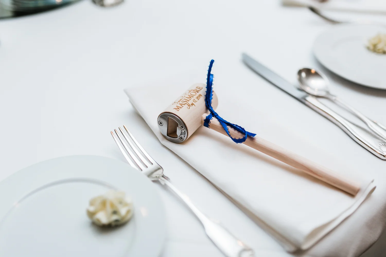 crab mallet wedding favor at antrim 1844 - top husband and wife photo video team in Maryland