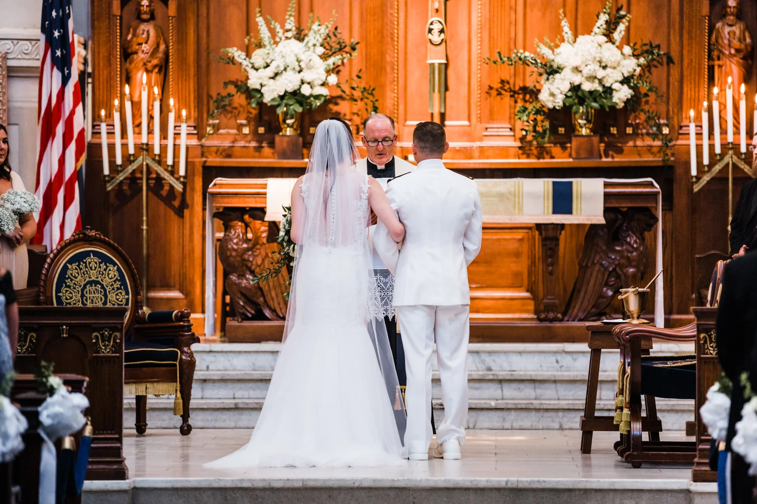 bride and groom at their wedding ceremony - annapolis, md