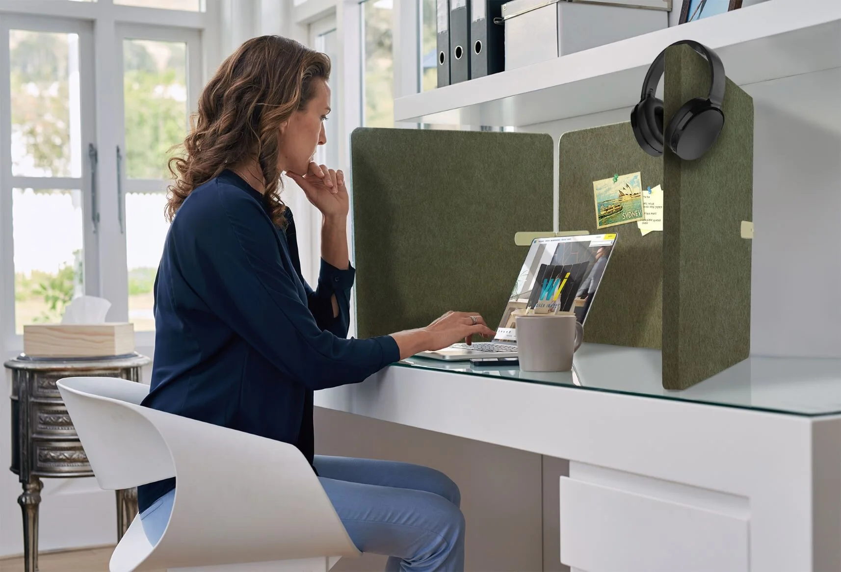 Peaceful Home Working with Woven Image