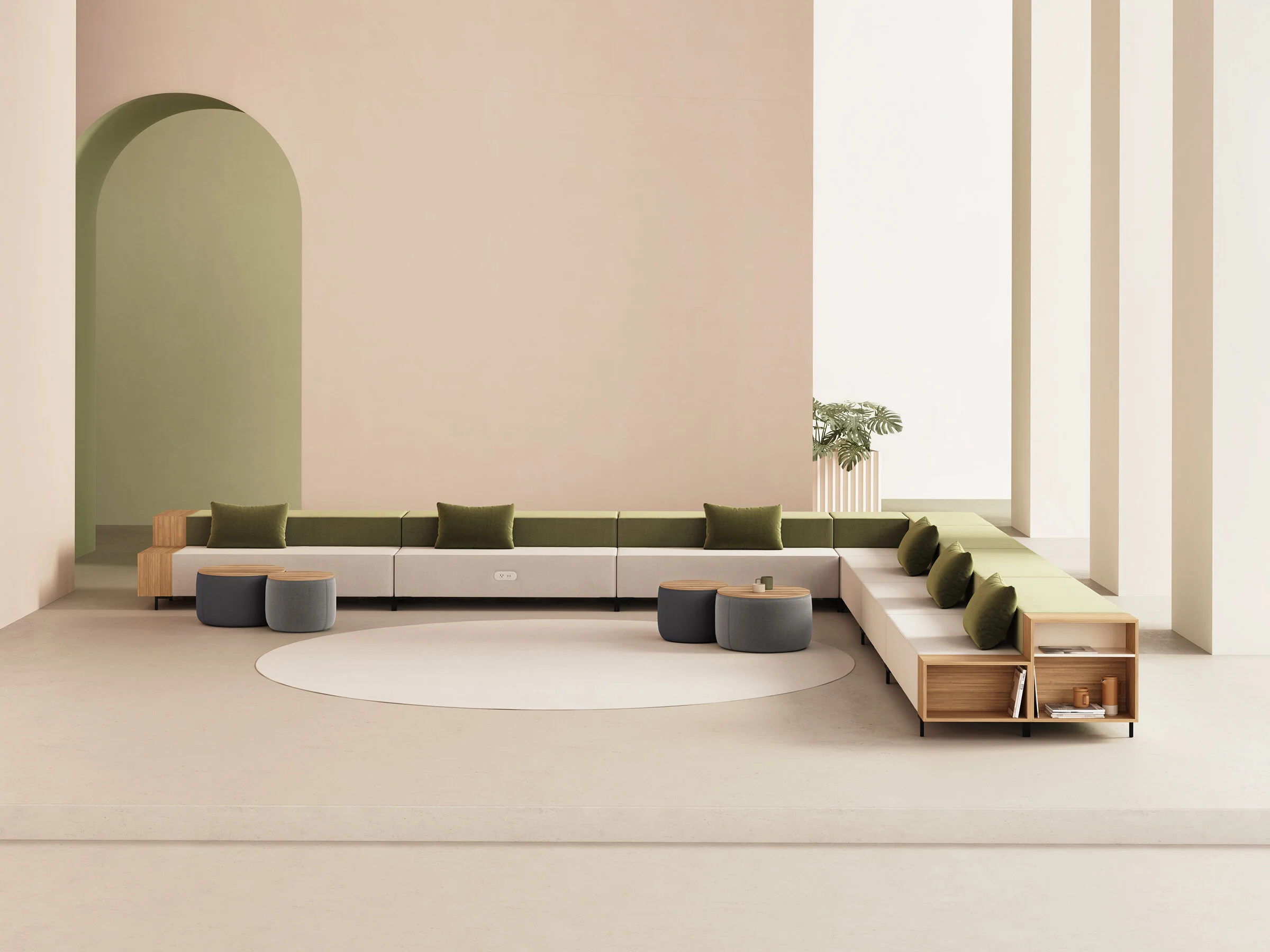 Hightower Studio Story configuration with Breck Round Tables 