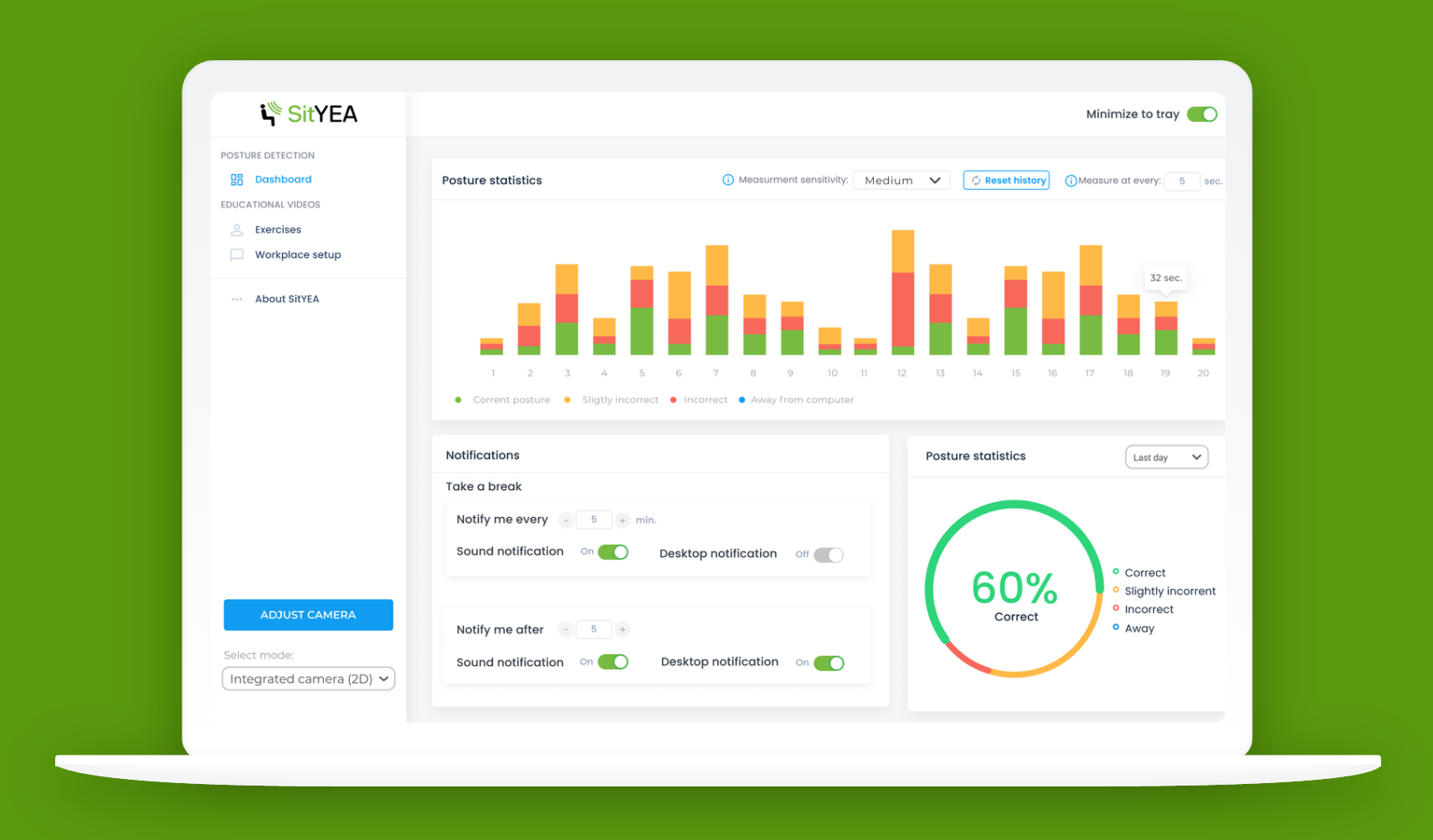 SitYE:  Posture tracking software