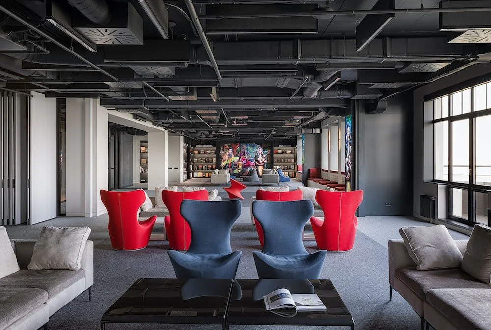 AB Games By Bolshakova Interiors: A Sophisticated and Colorful Kyiv HQ