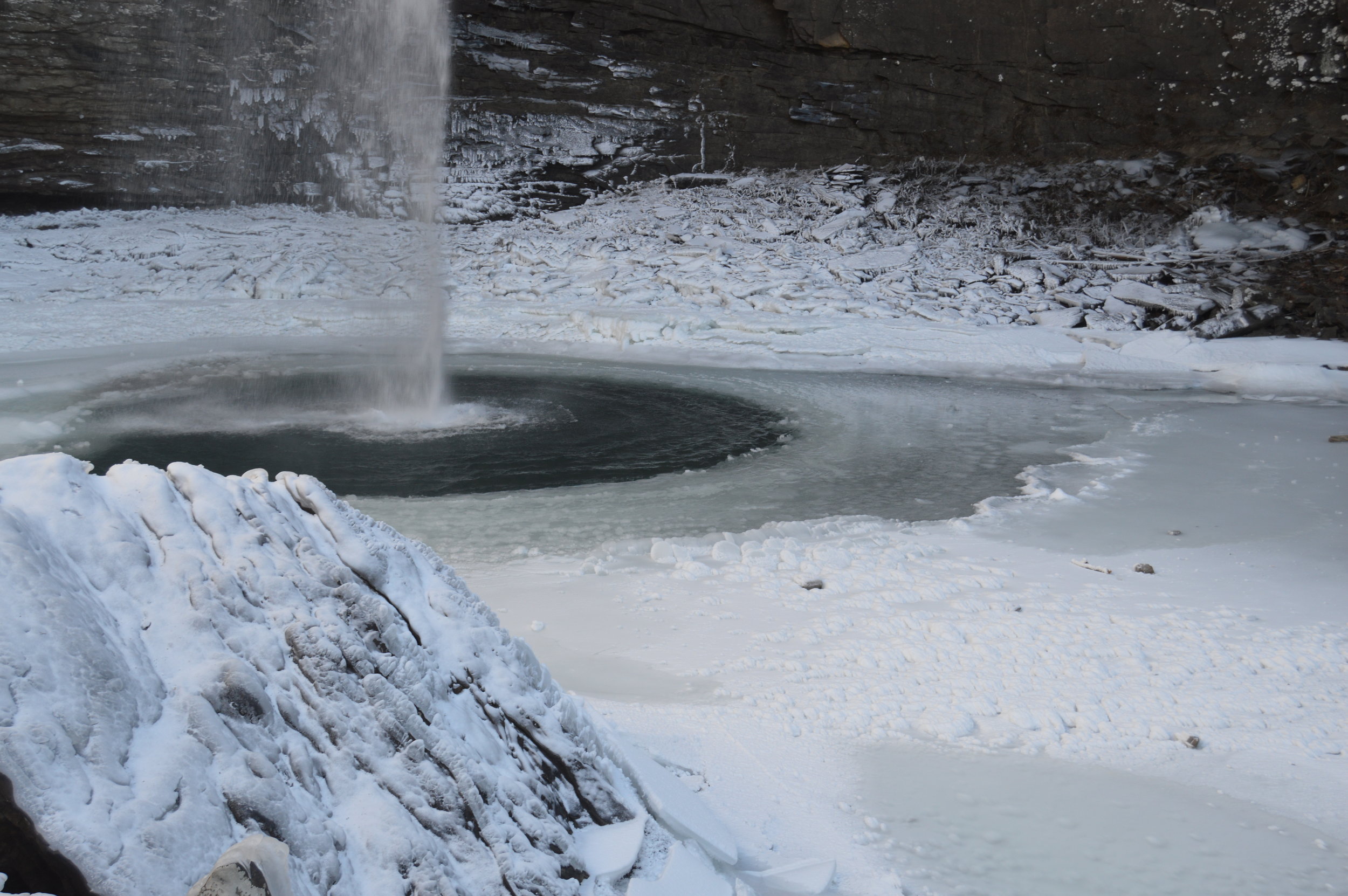  Frozen pools at the base of Ozone Falls 