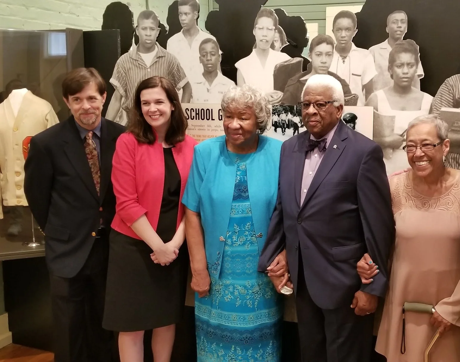 Representatives from the Tennessee State Museum join members of the Clinton 12 for a picture inside the museum at Green McAdoo Cultural Center.&nbsp;