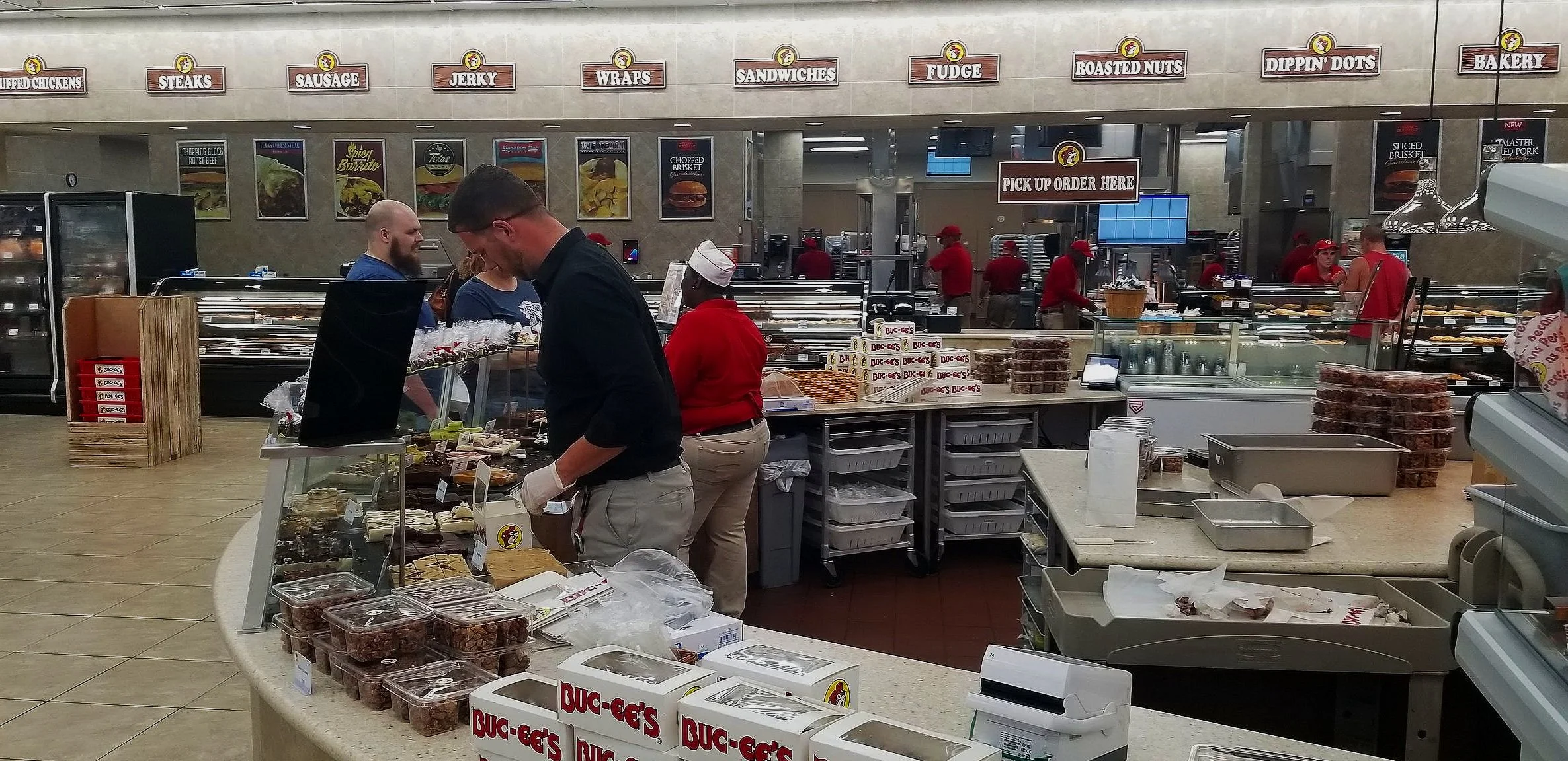 Employees at Buc-ees making fudge