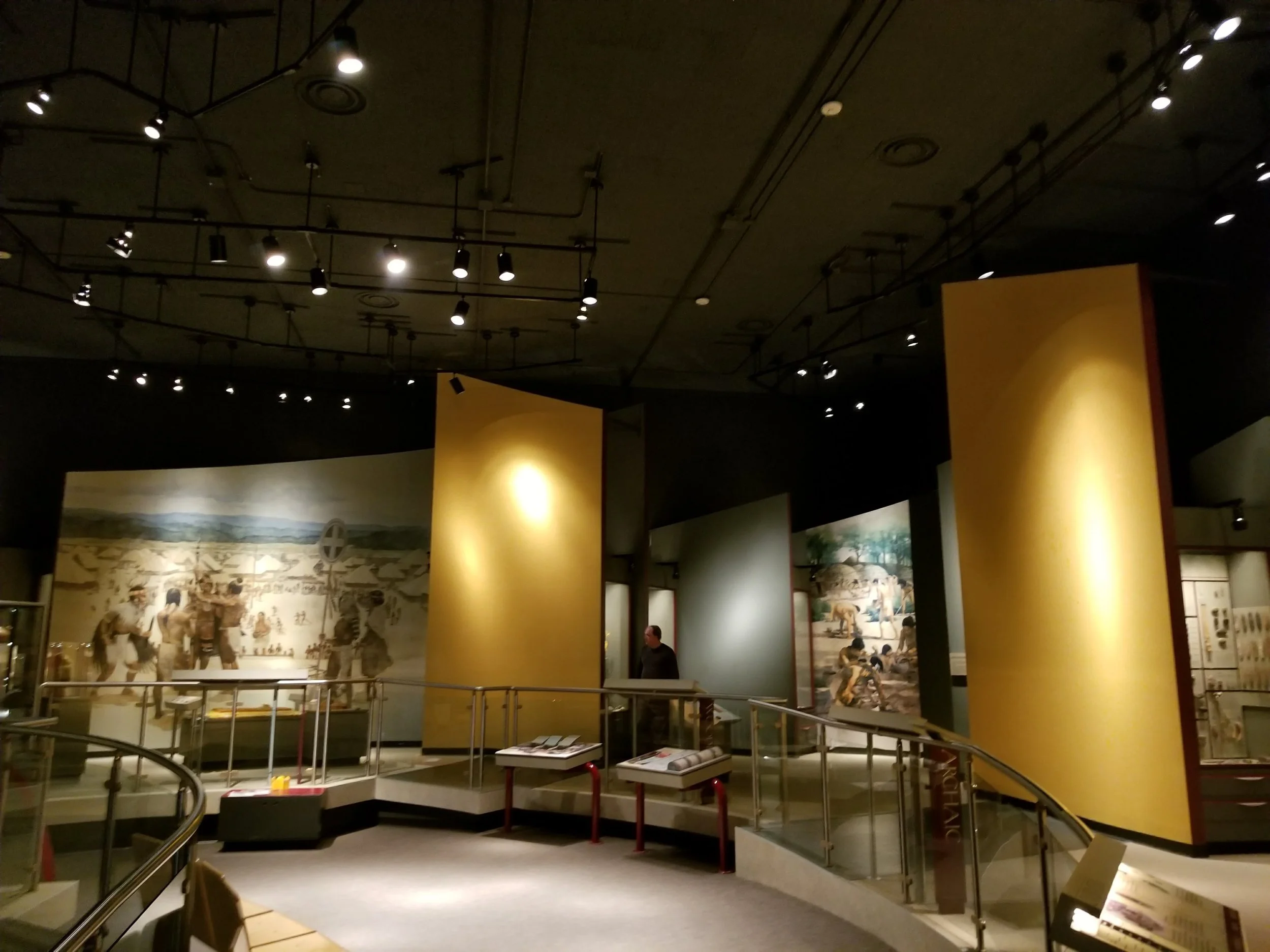 Large panel displays depicting the early history of East Tennessee