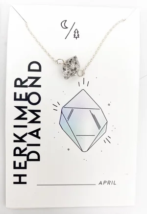 Herkimer Diamond April Diamond Birthstone Necklace April: Herkimer