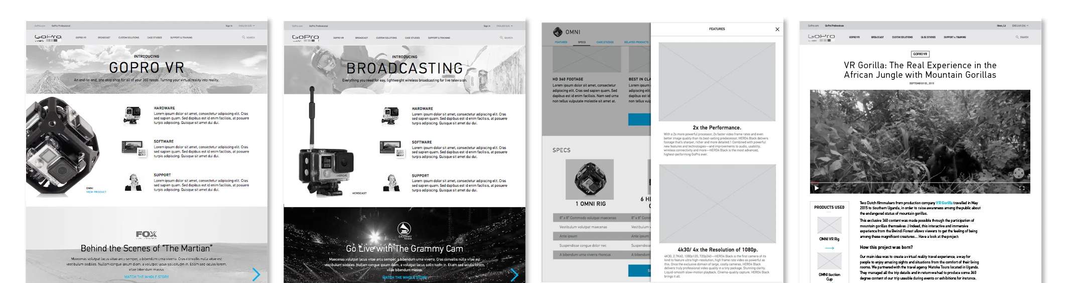 Final wireframes helped to establish the product story, content blocks, and hierarchy on each page.